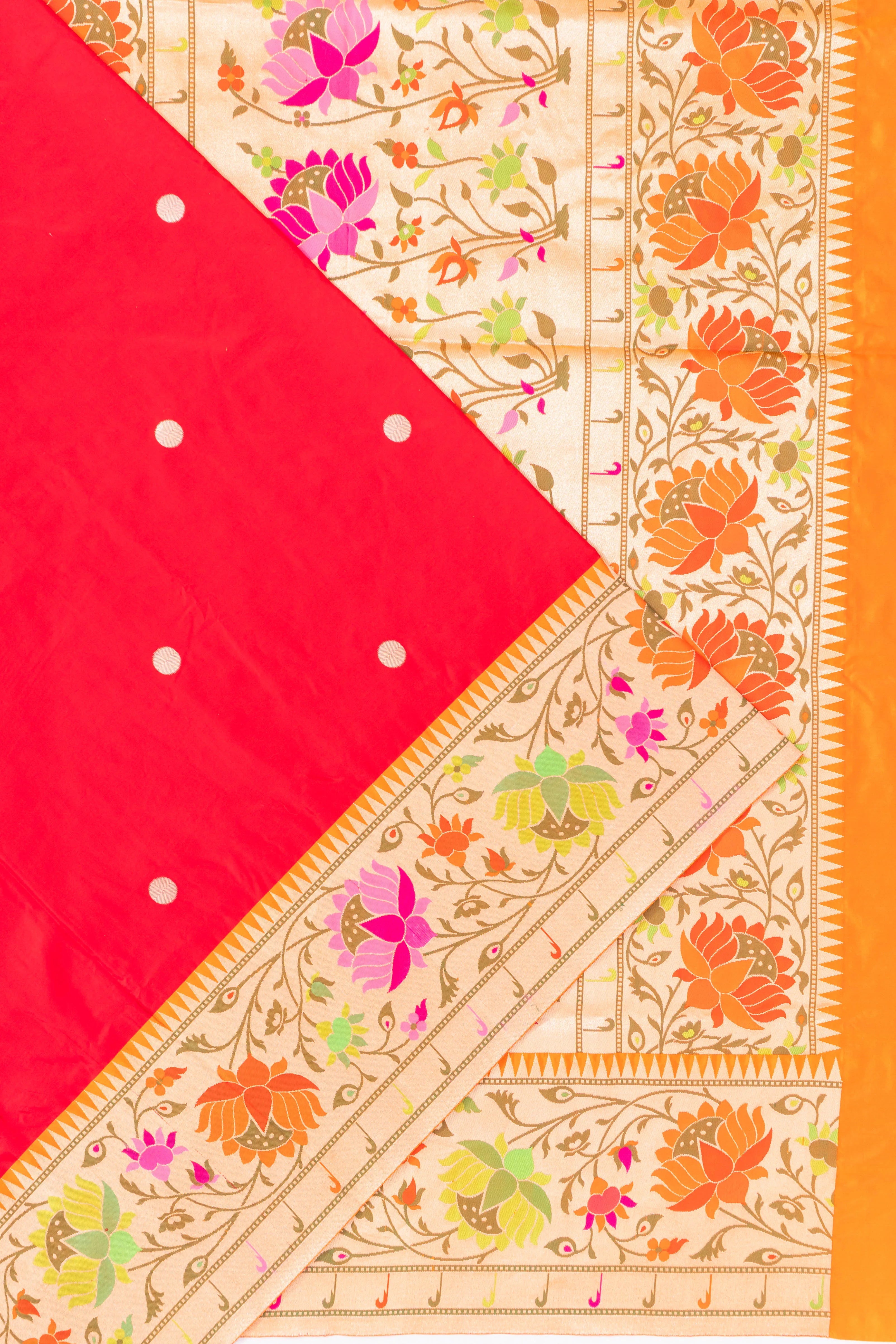 Banarasi Silk Butta Red Saree