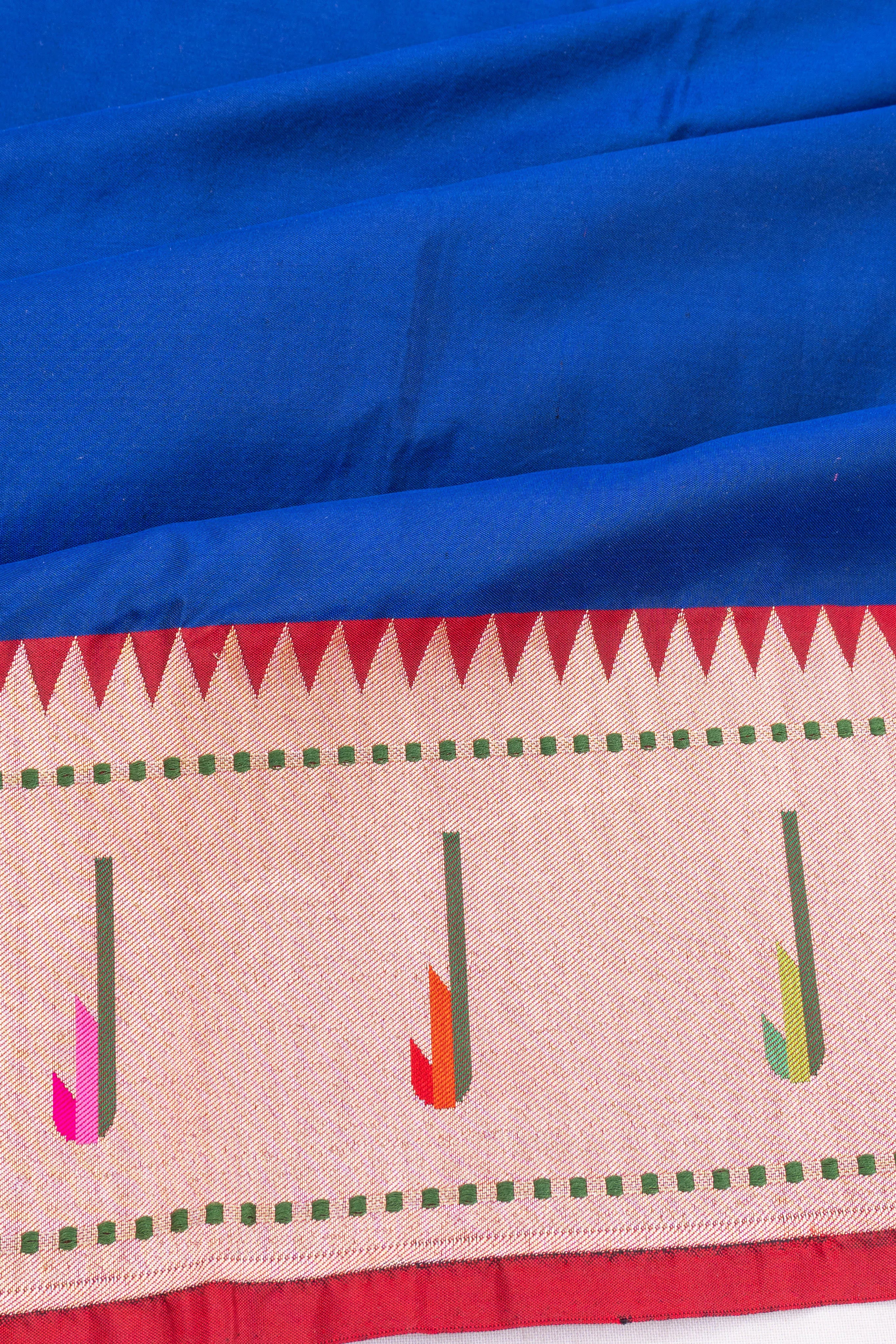 Banarasi Silk Plain Royal Blue Saree