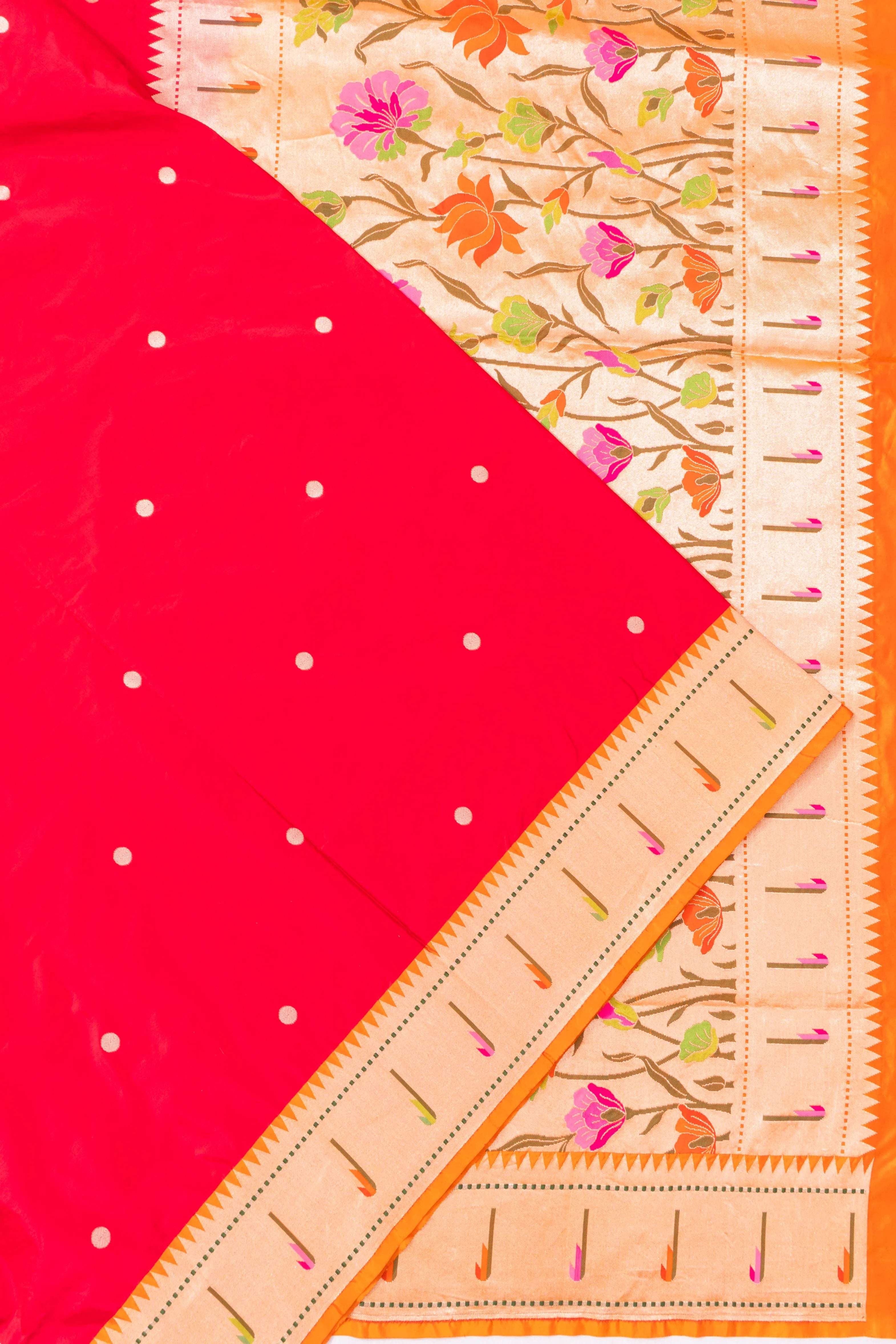 Banarasi Silk Butta Red Saree