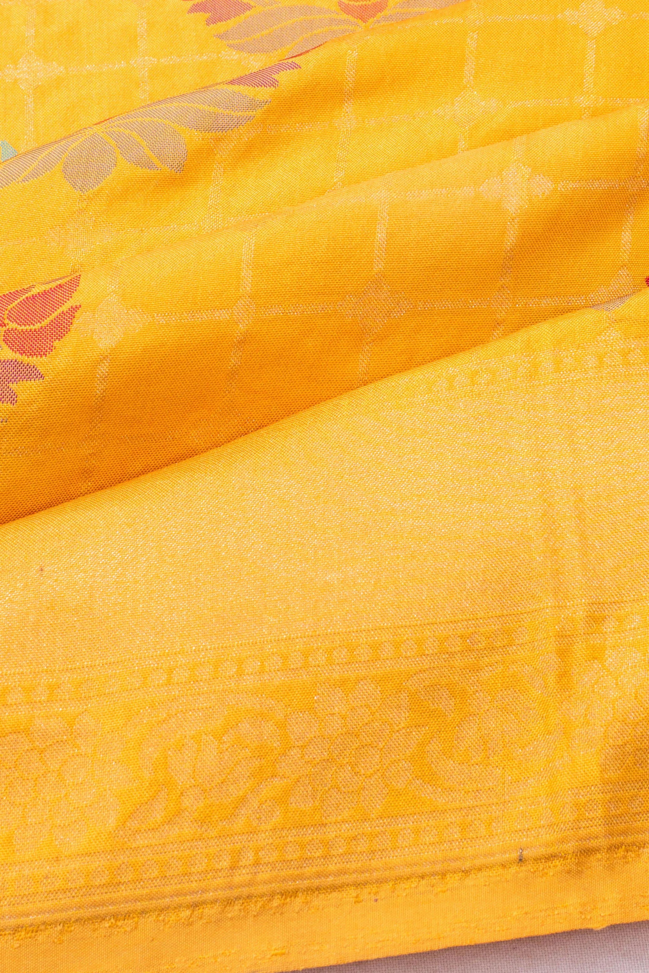 Banarasi Silk Butta Yellow Saree