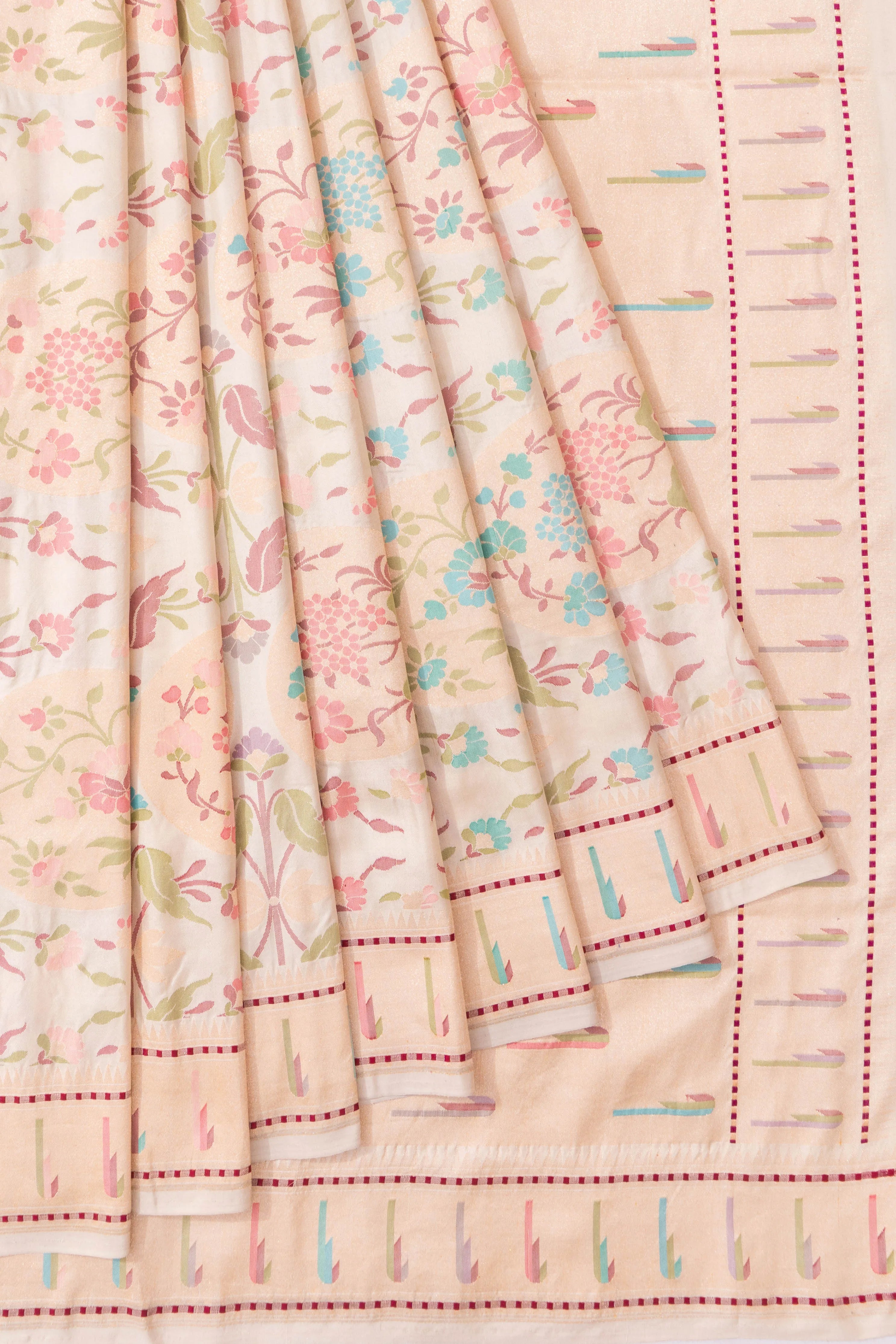 Banarasi Silk Brocade Peach Saree