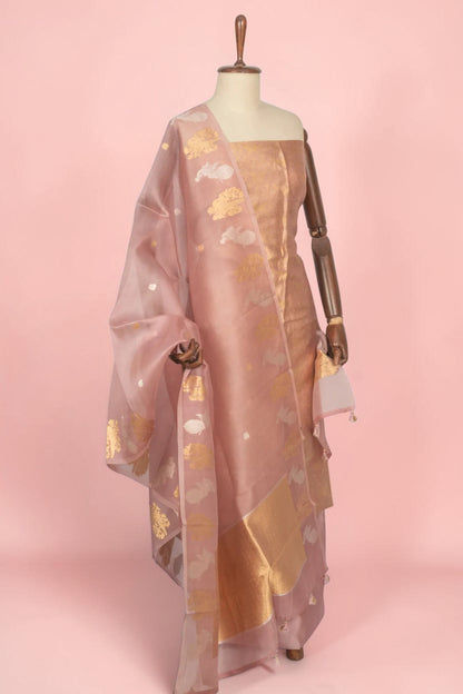 Banarasi Silk Tissue Brocade Onion Pink Salwar Suit Set