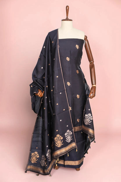 Banarasi Silk Butta Black Salwar Suit Set