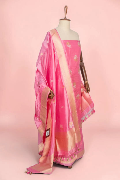 Banarasi Silk Butta Pink Salwar Suit Set
