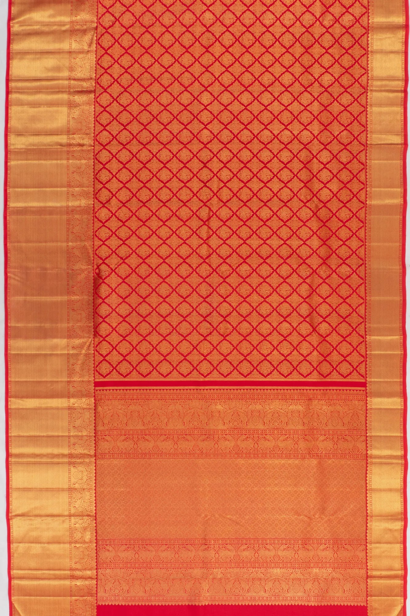 Kanchipuram Silk Brocade Red Saree
