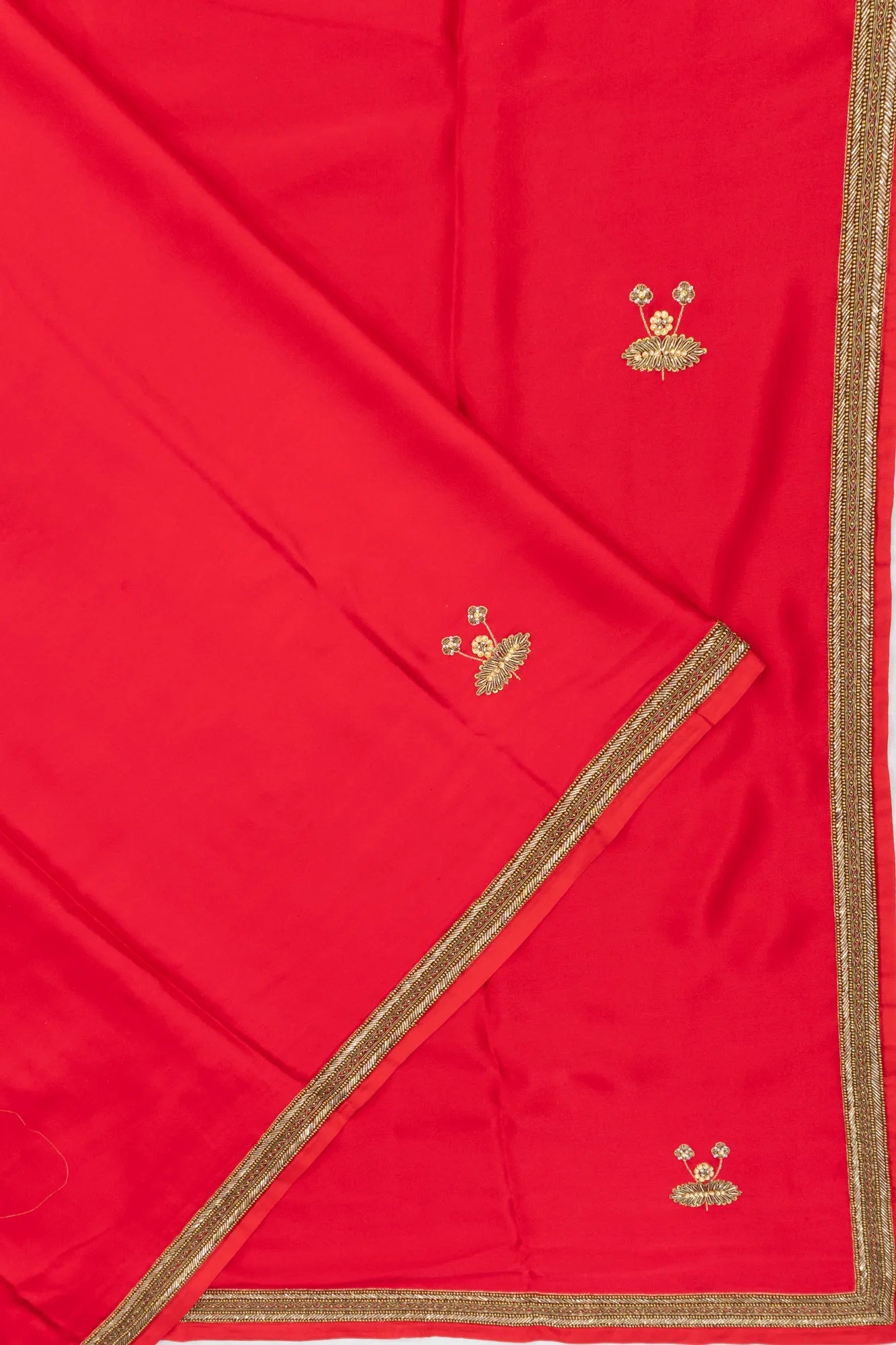 Banarasi Satin Butta Red Saree
