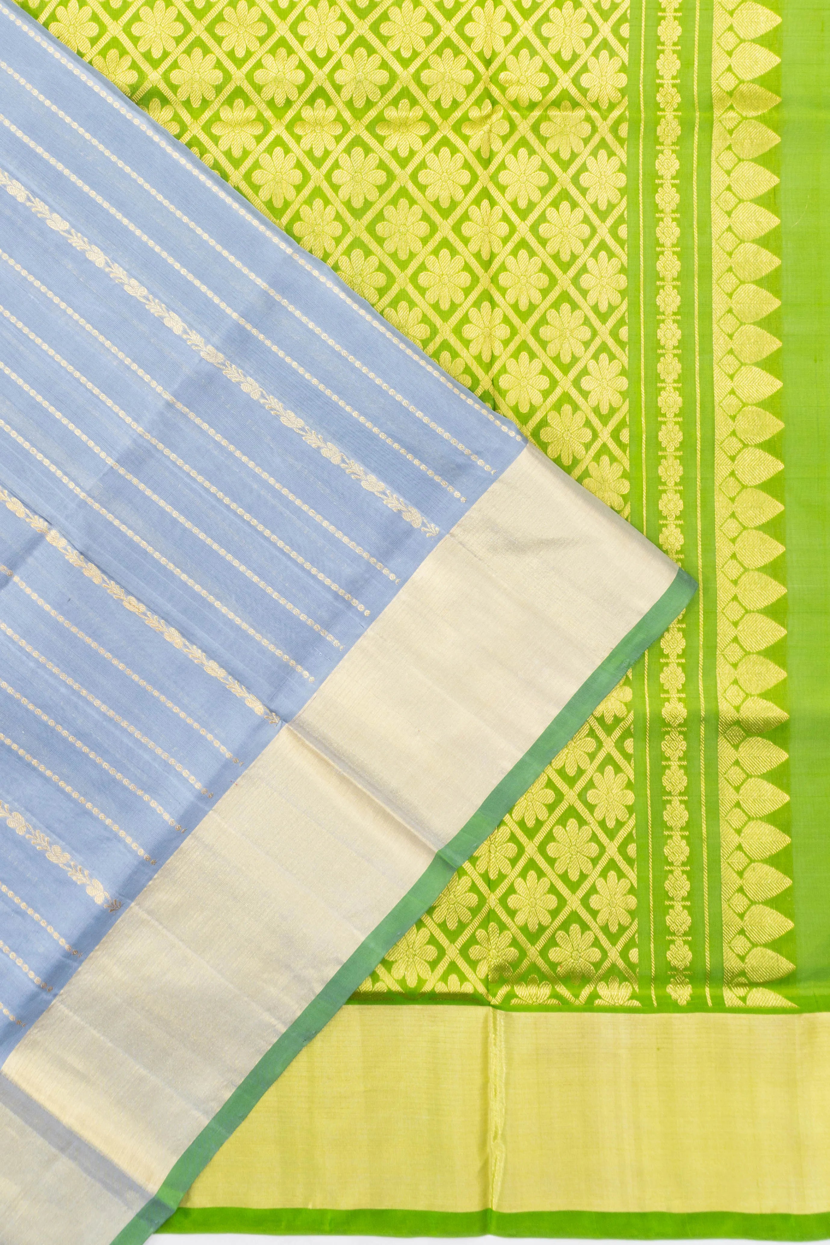 Venkatagiri Silk Brocade Grey Saree