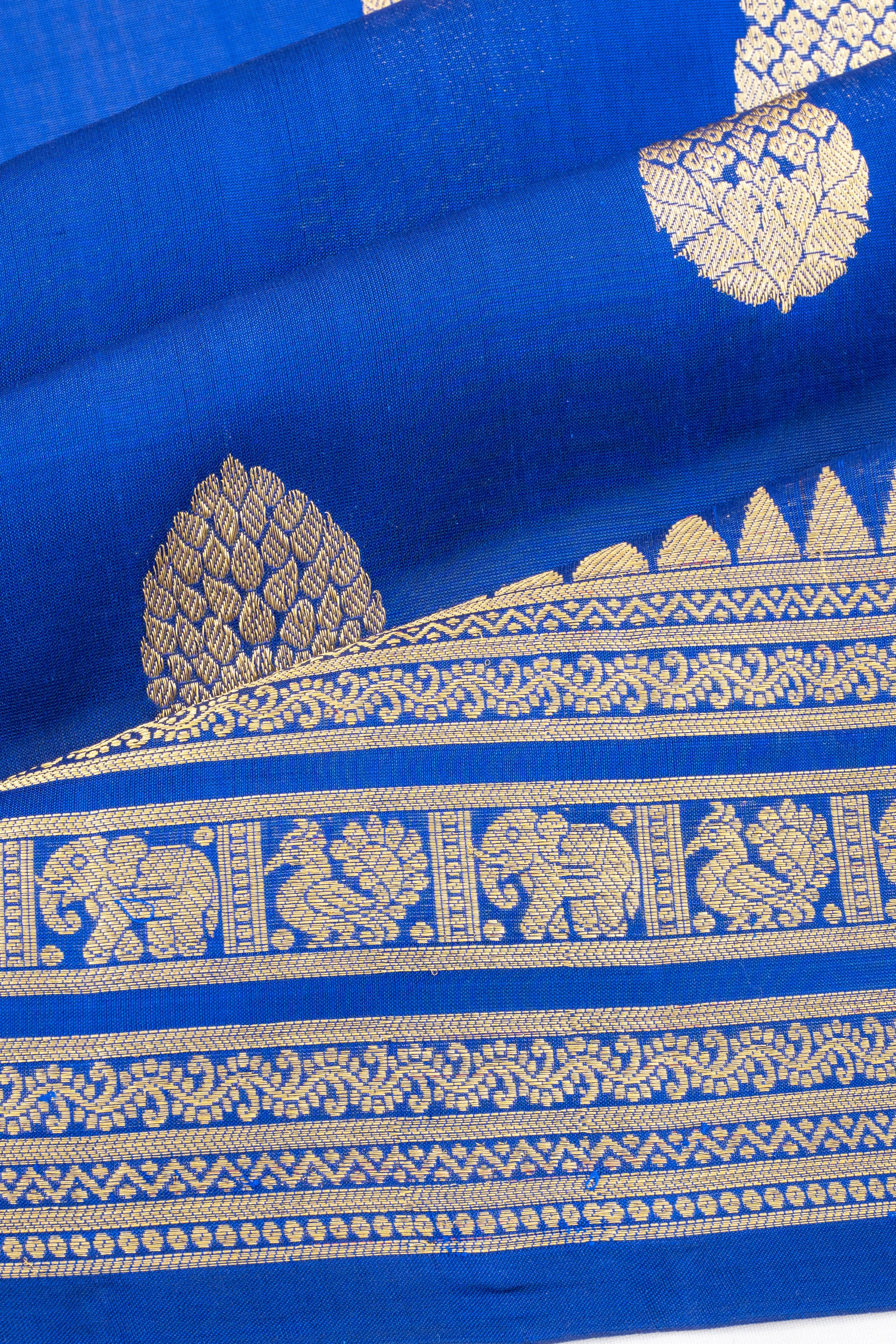 Venkatagiri Silk Butta Royal Blue Saree