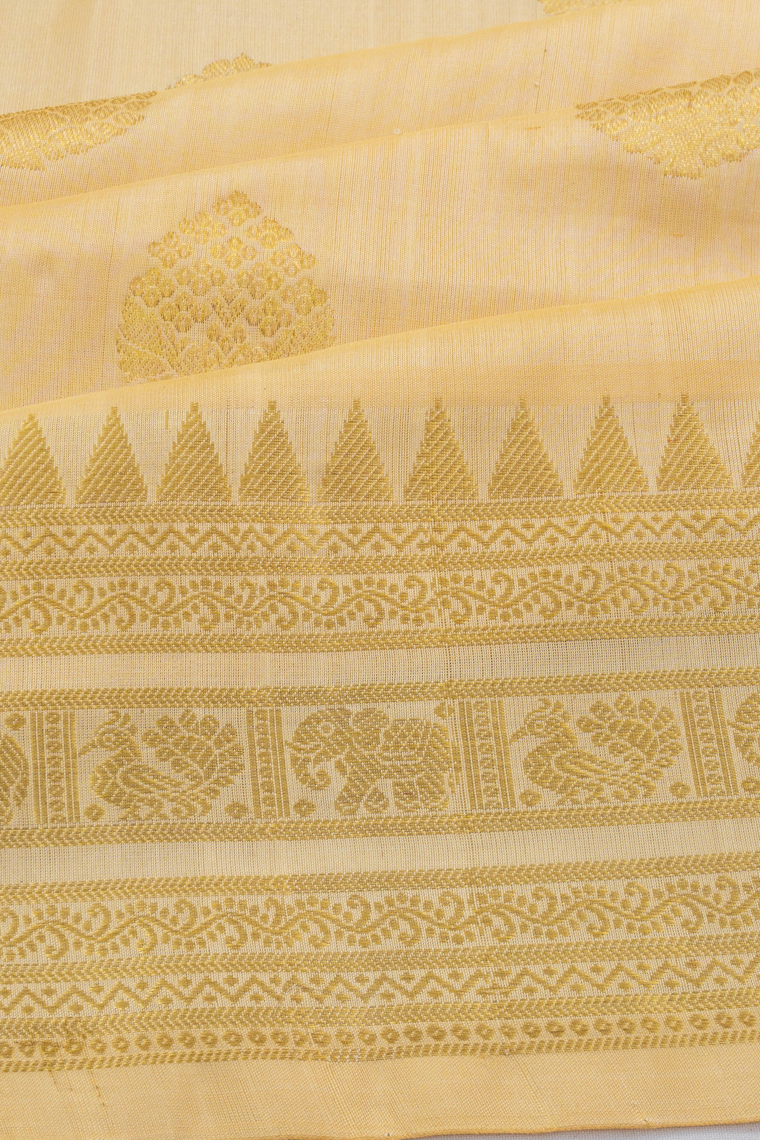 Venkatagiri Silk Butta Cream Saree
