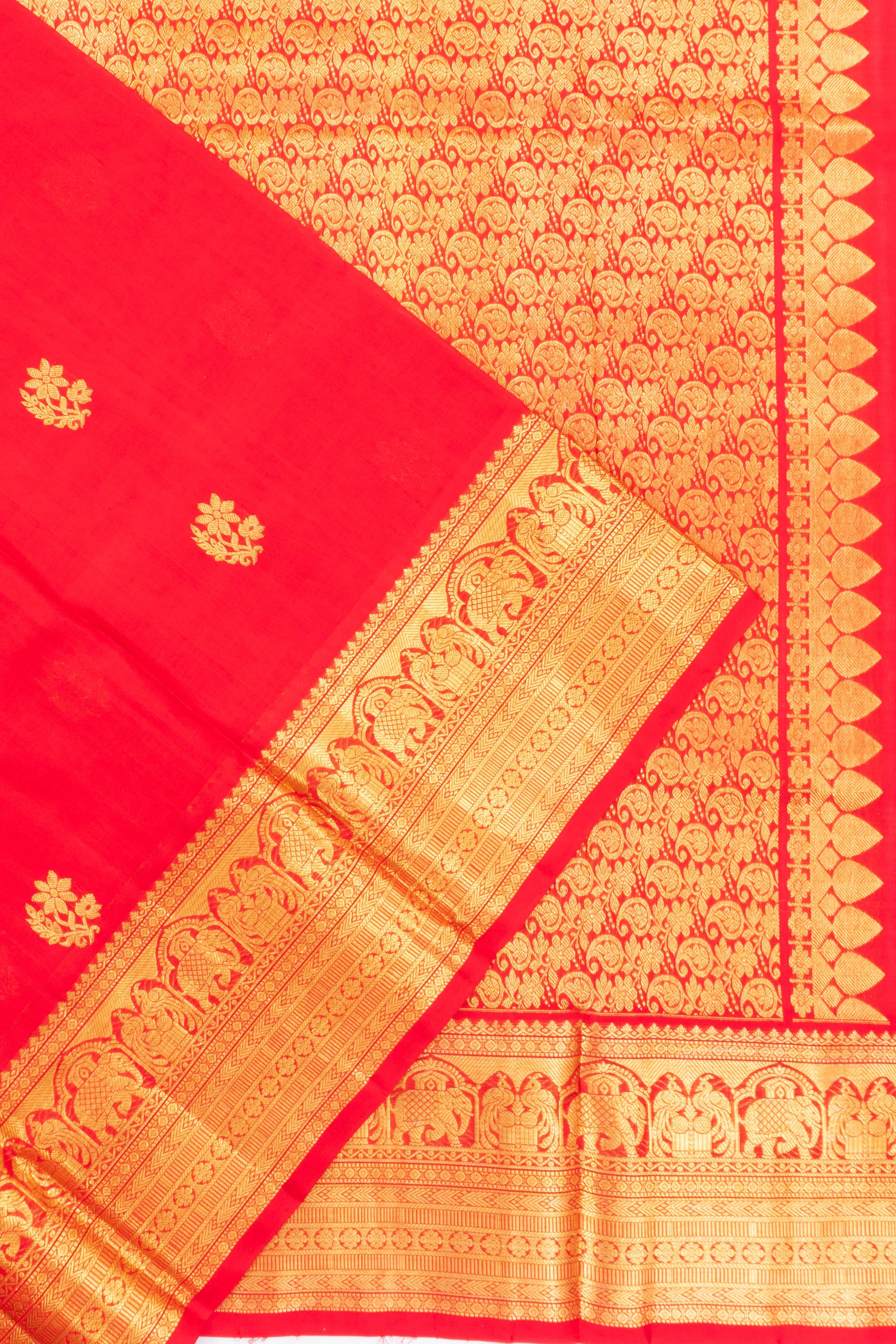 Venkatagiri Silk Butta Red Saree