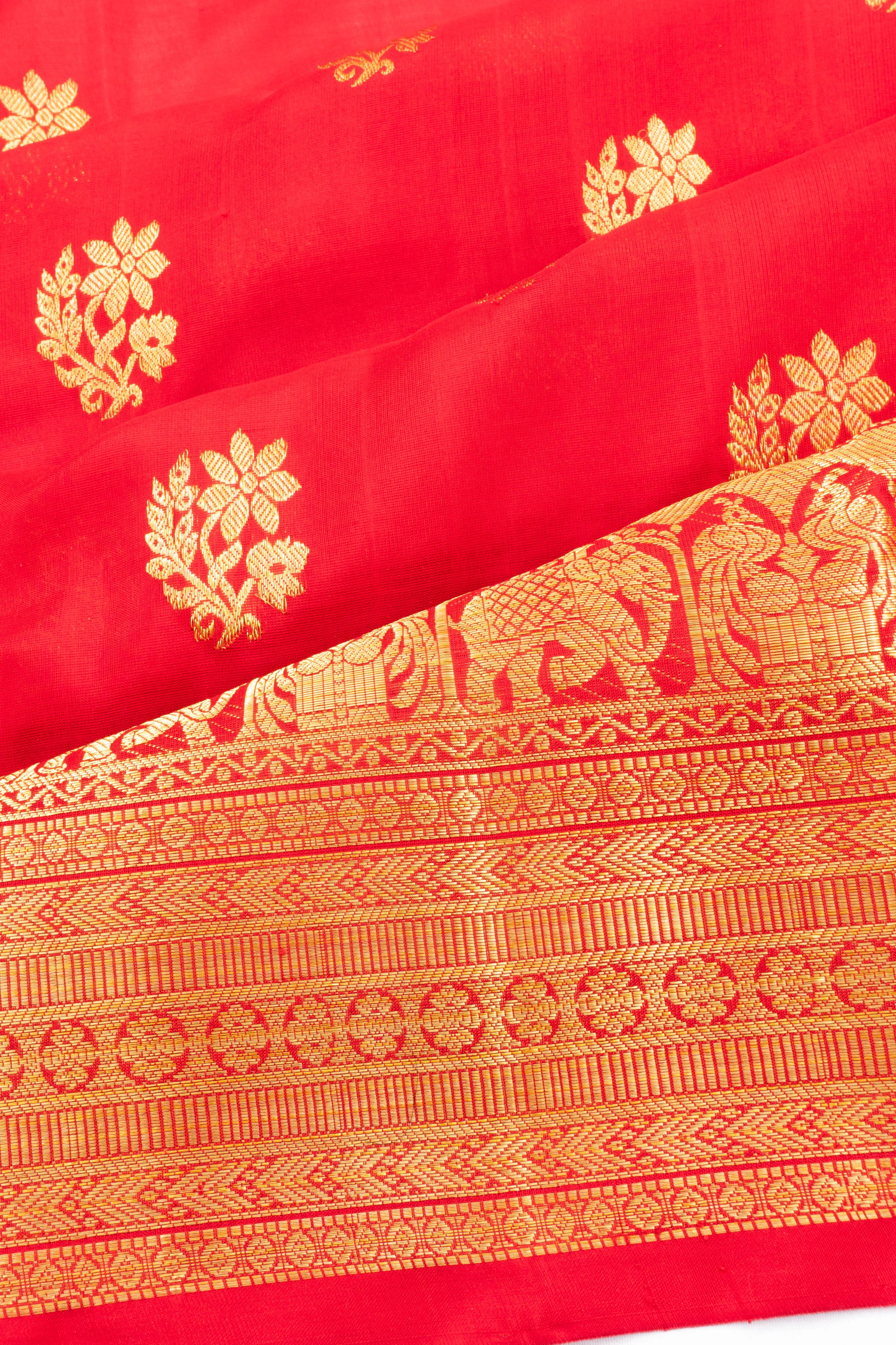 Venkatagiri Silk Butta Red Saree