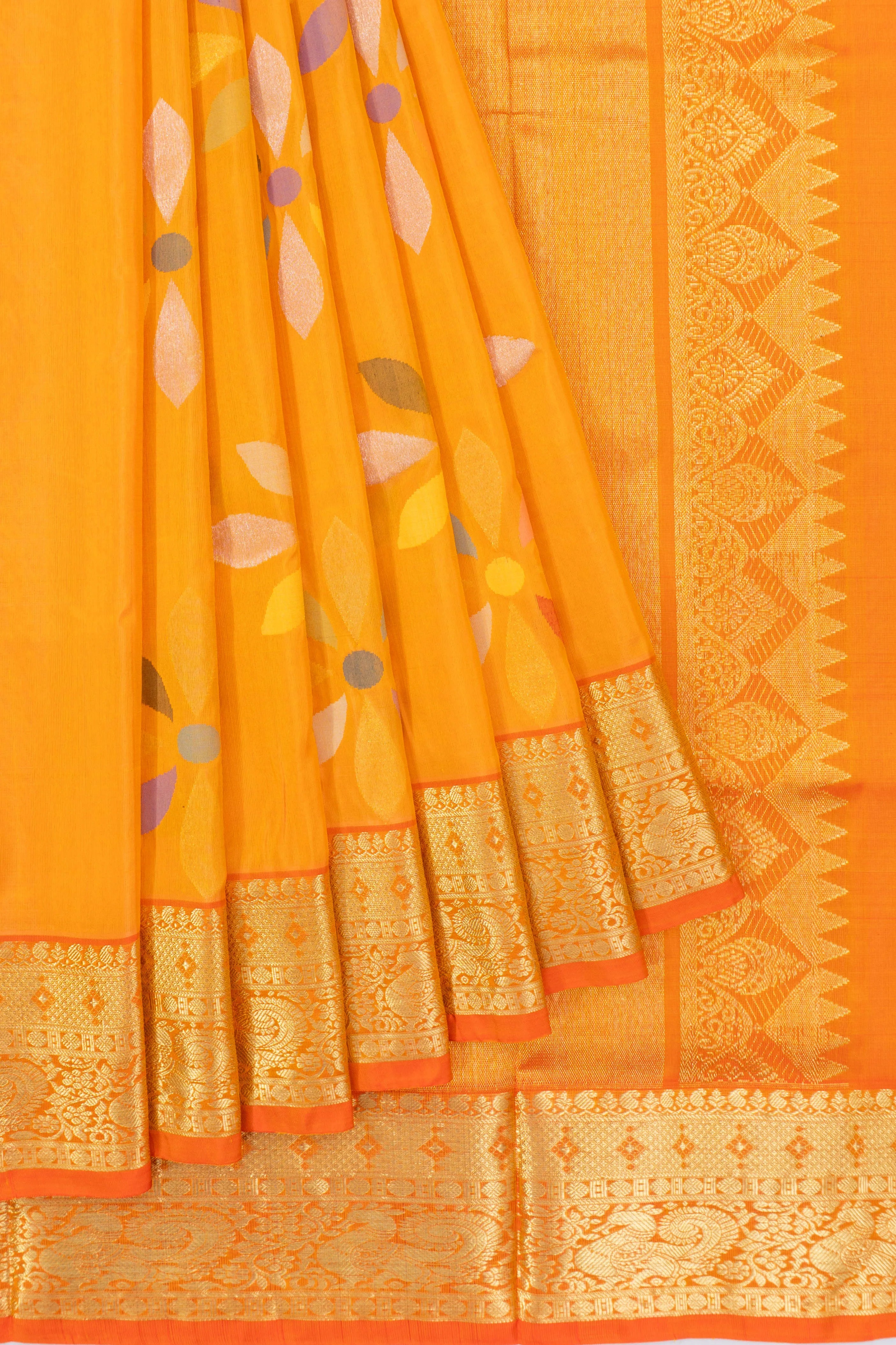 Venkatagiri Silk Brocade Yellow Saree