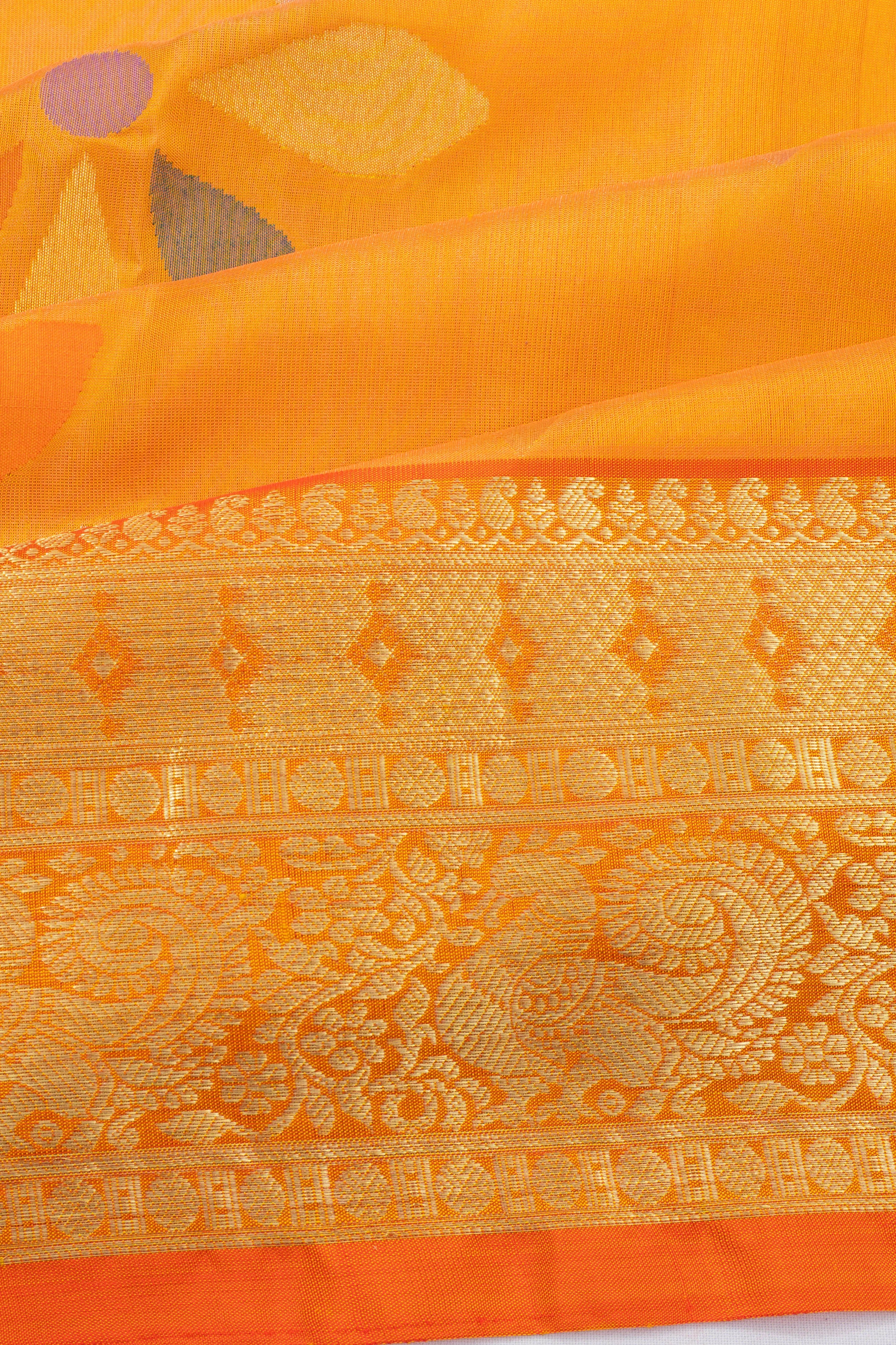 Venkatagiri Silk Brocade Yellow Saree