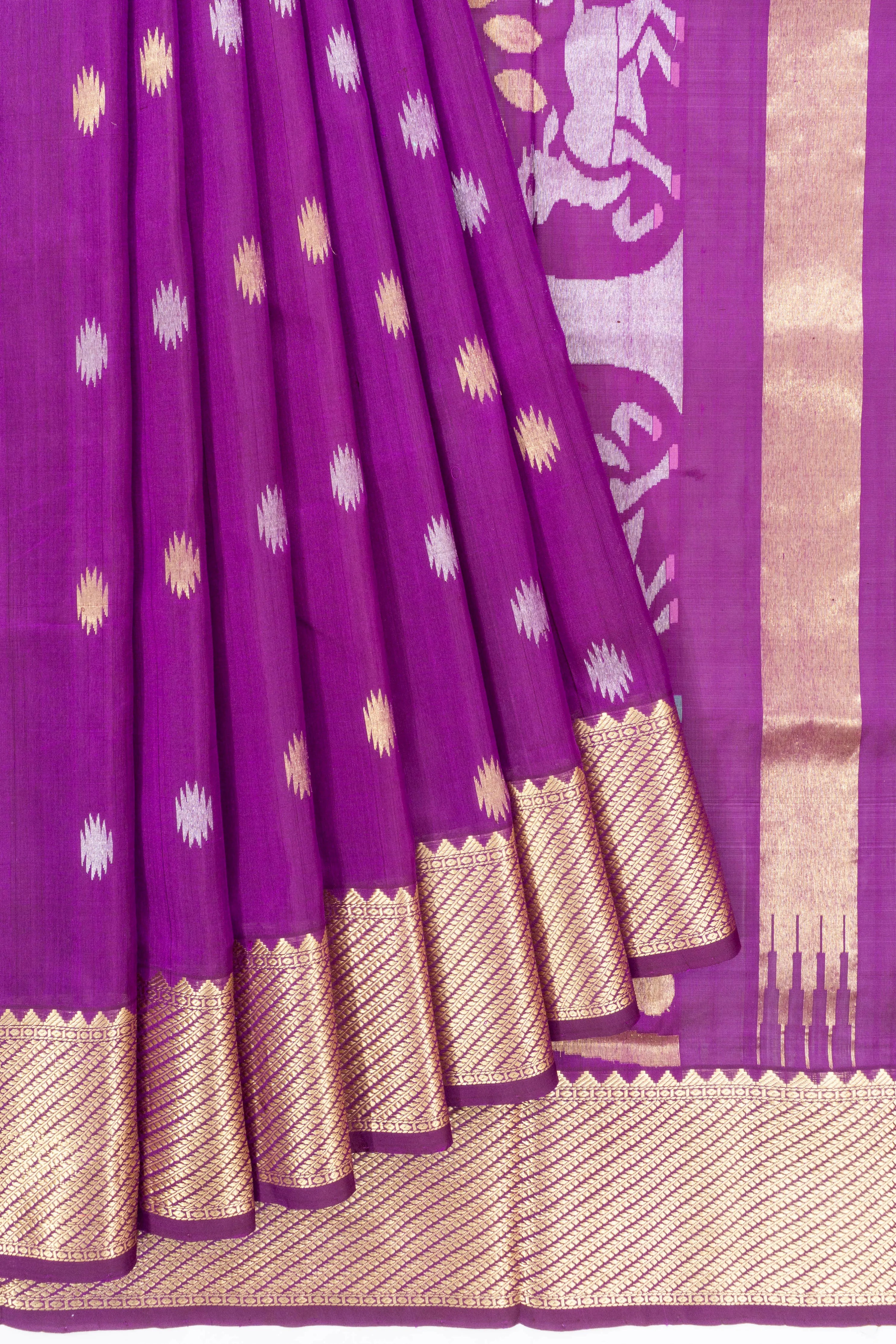 Venkatagiri Silk Butta Purple Saree