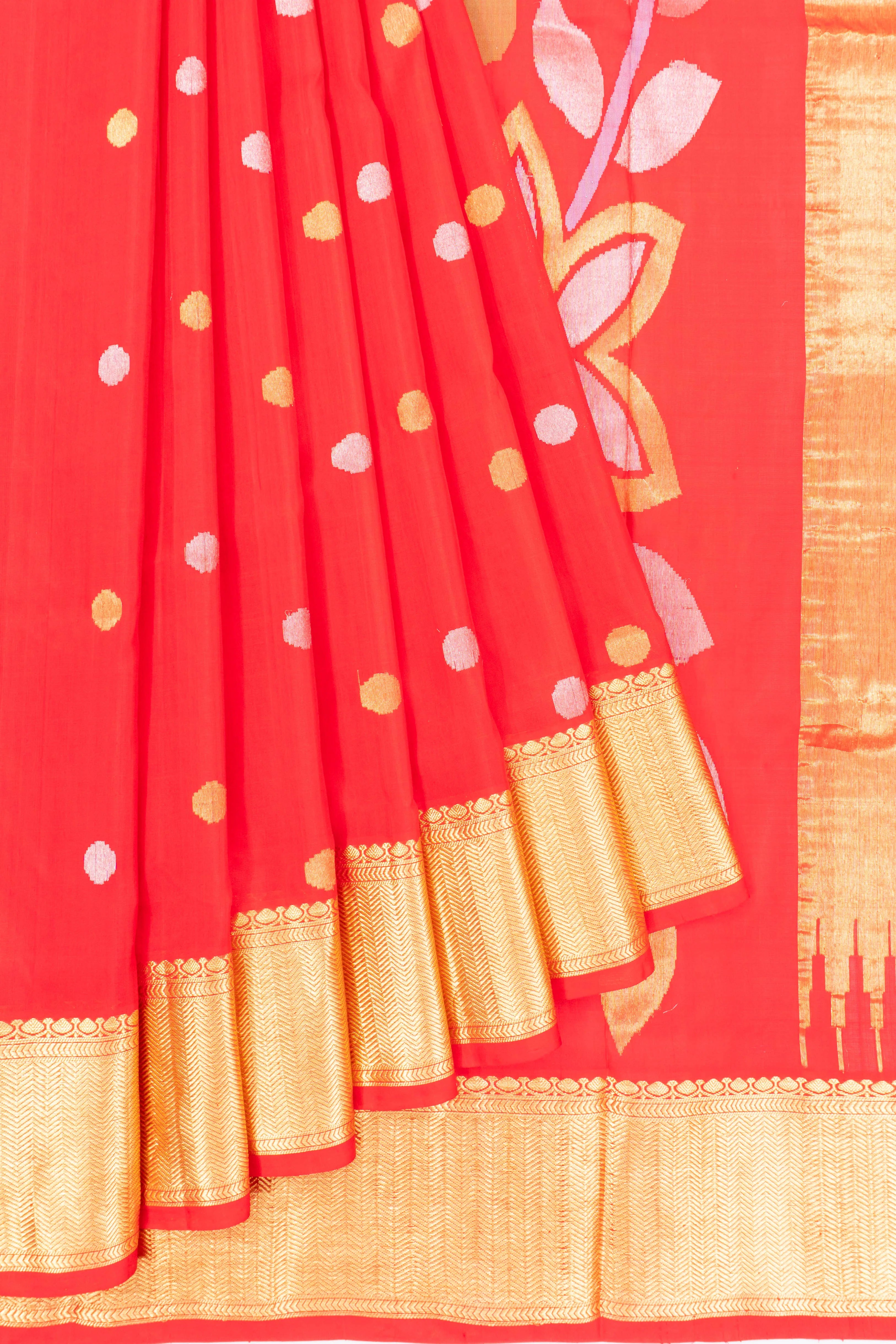 Venkatagiri Silk Butta Red Saree