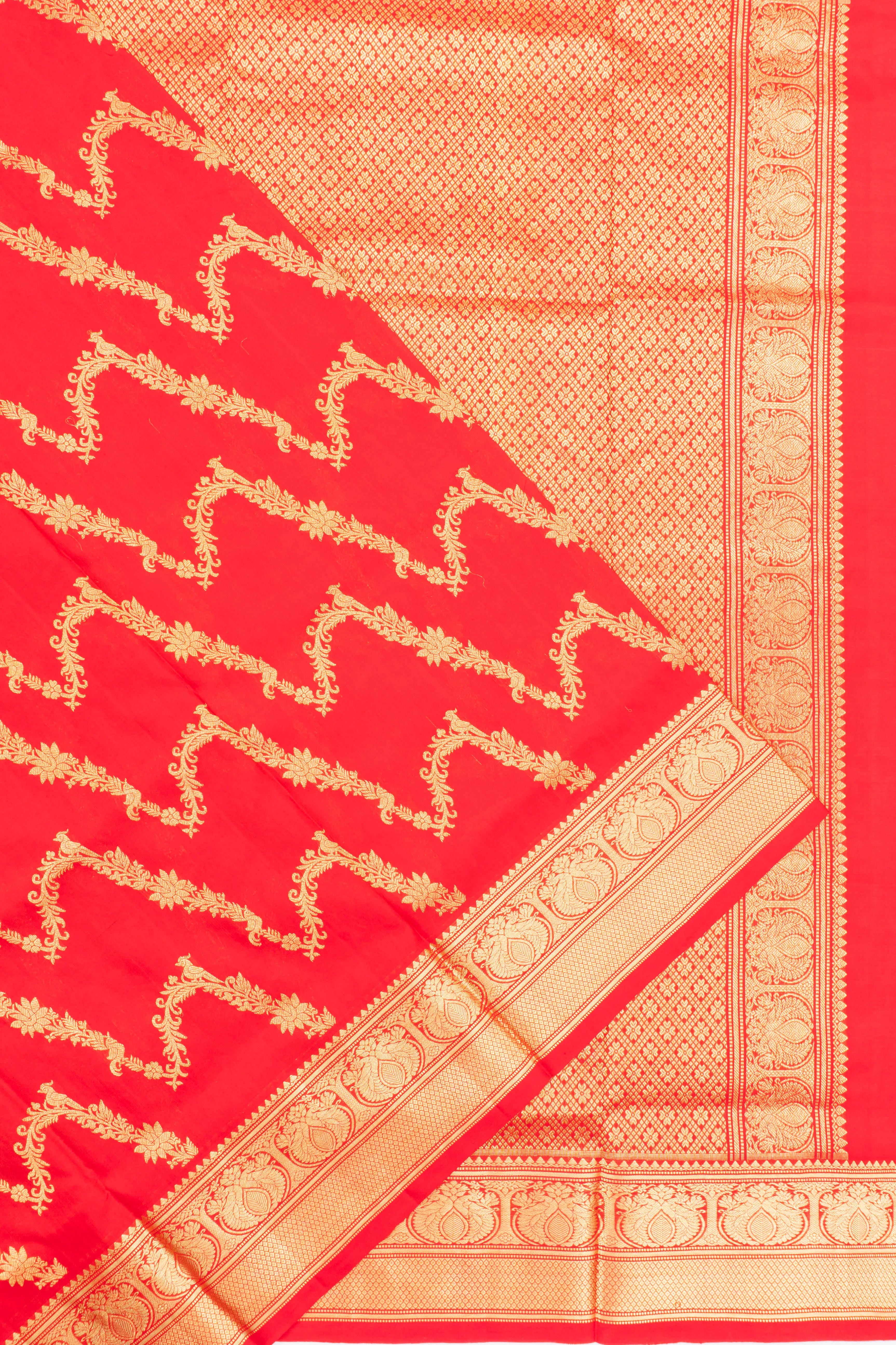 Venkatagiri Silk Brocade Red Saree