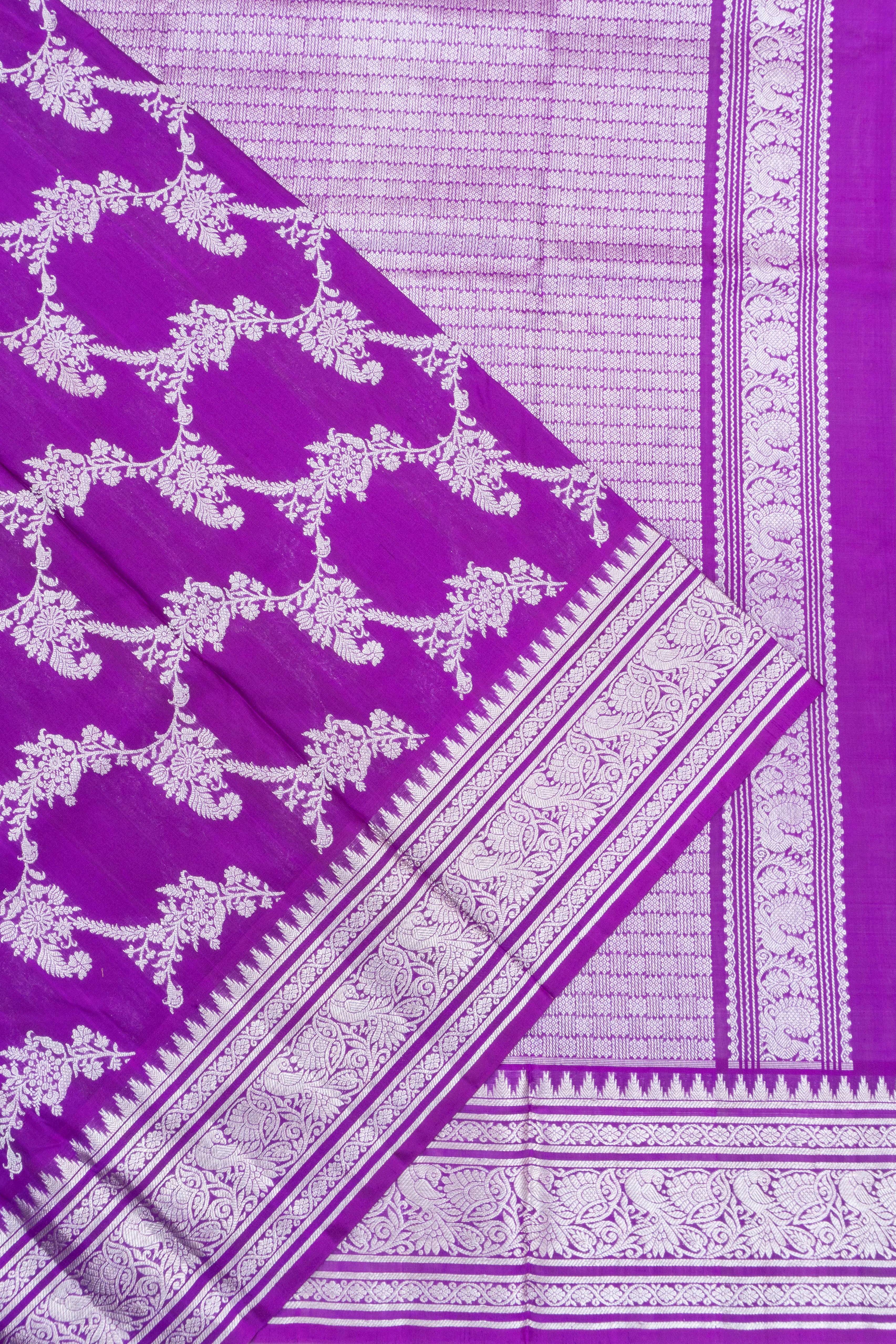 Venkatagiri Silk Brocade Purple Saree