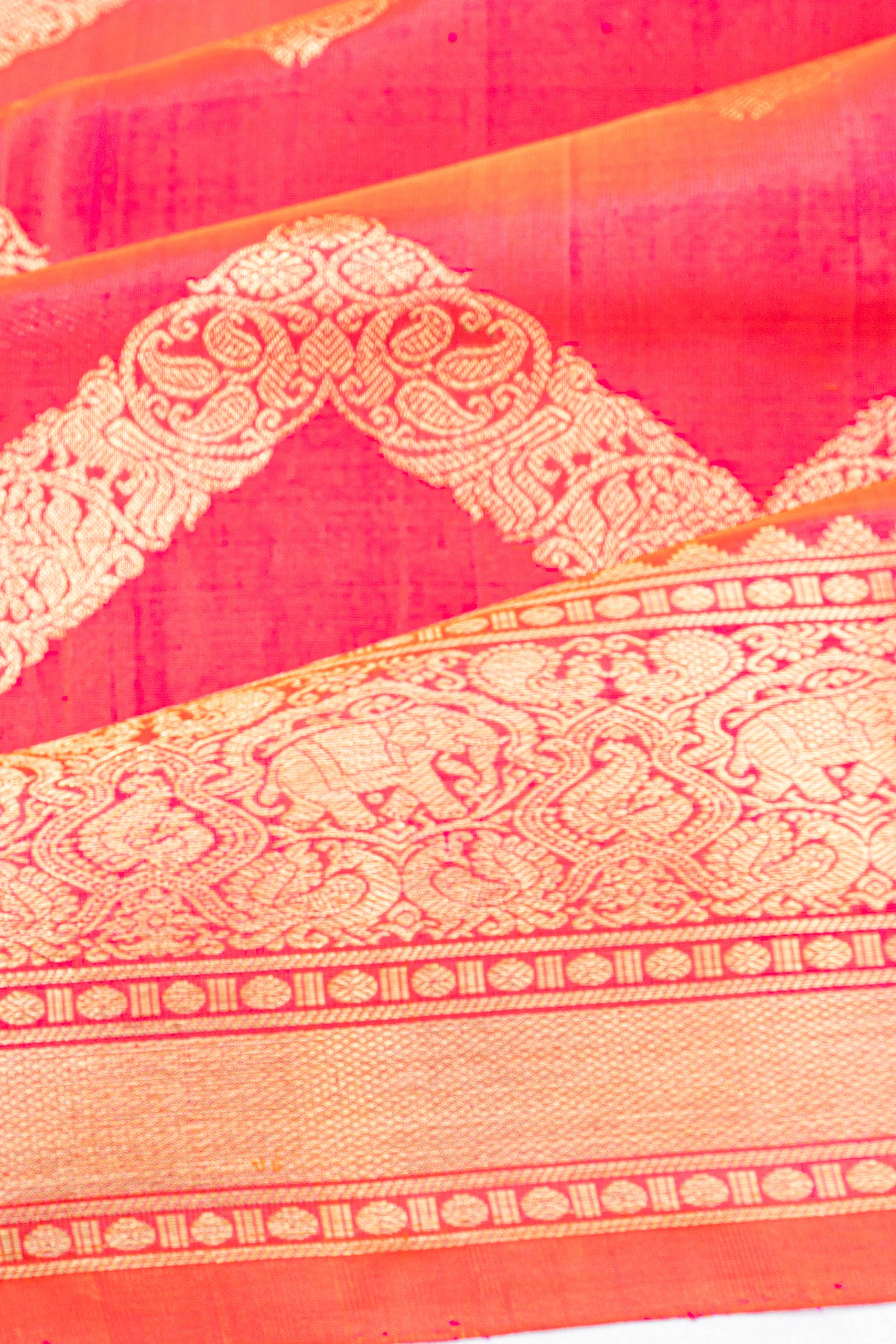 Venkatagiri Silk Brocade Pink Saree