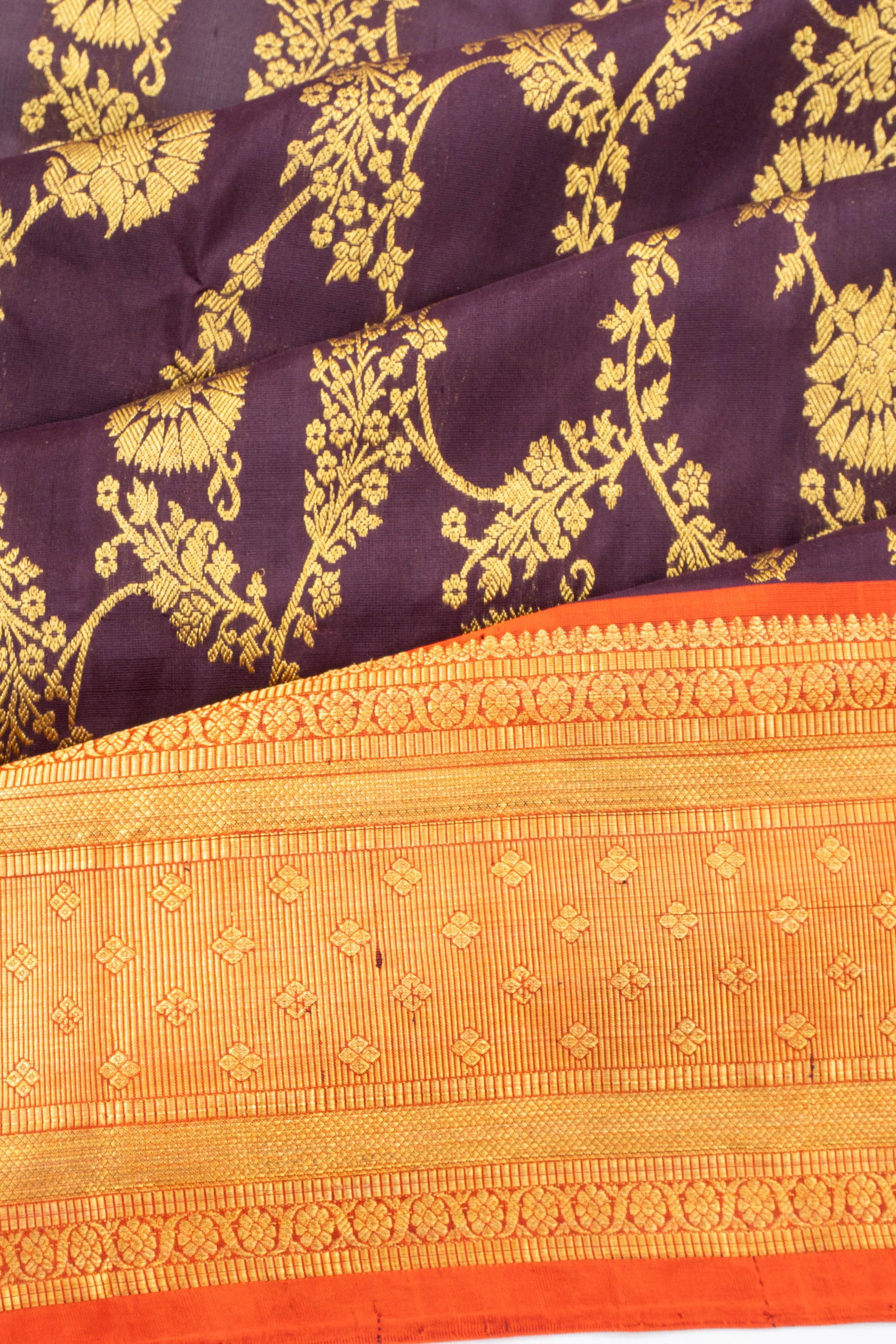Venkatagiri Silk Brocade Purple Saree