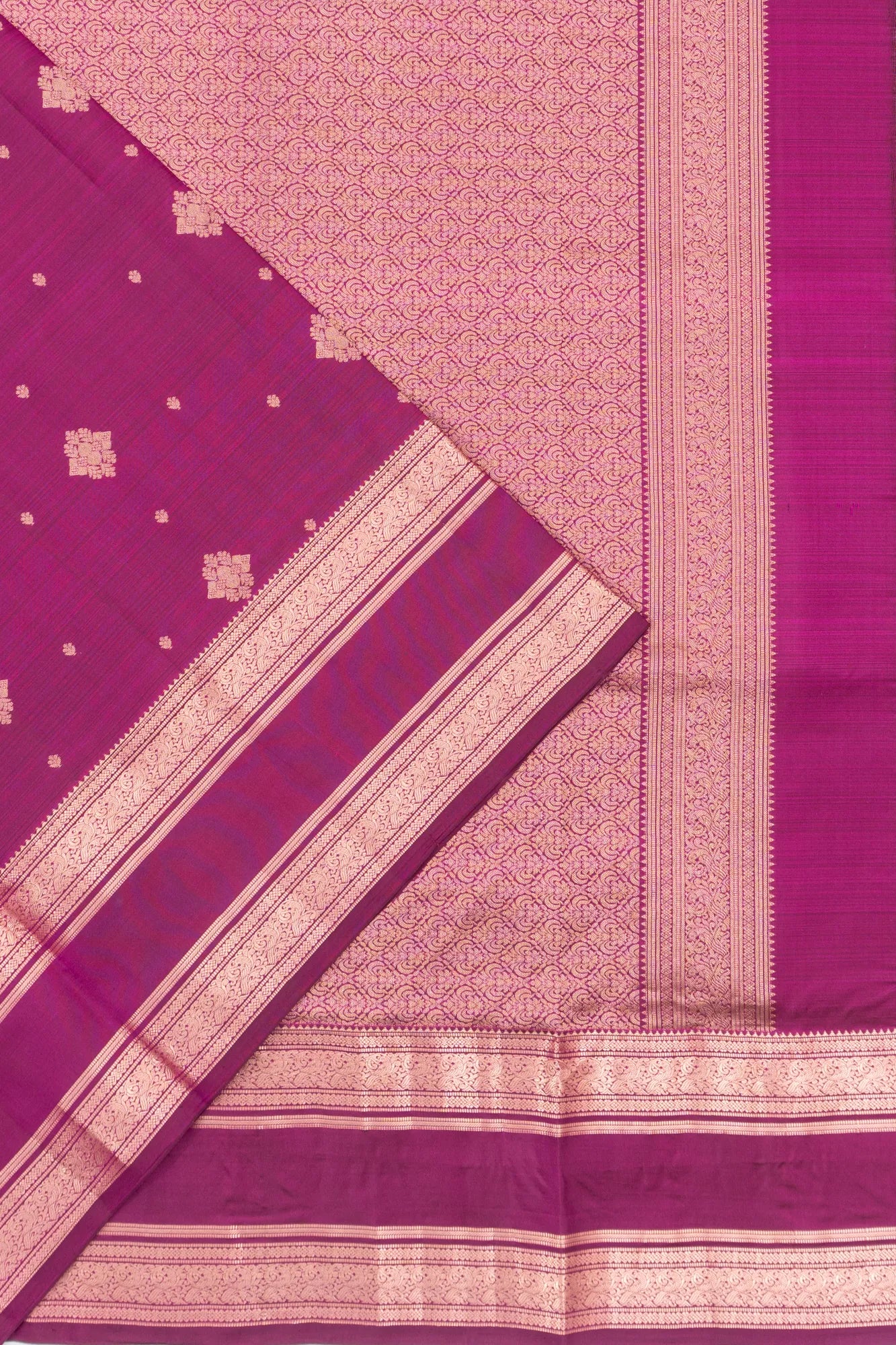 Coimbatore Soft Silk Butta Purple Saree With Rettai Pettu Border