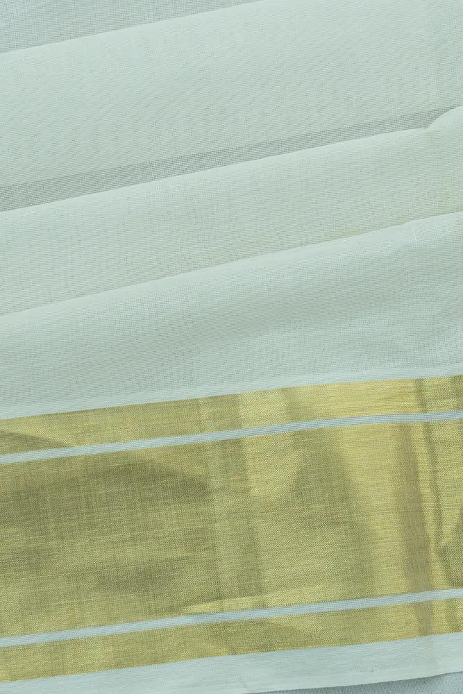 Venkatagiri Cotton Butta White Saree With Jamdani Pallu