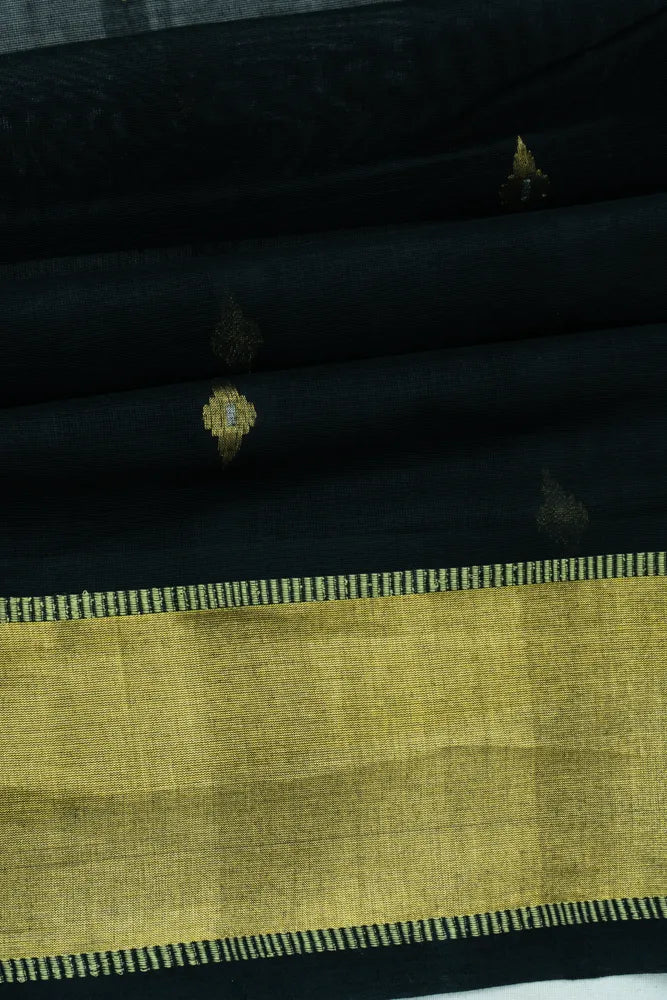 Venkatagiri Cotton Butta Black Saree