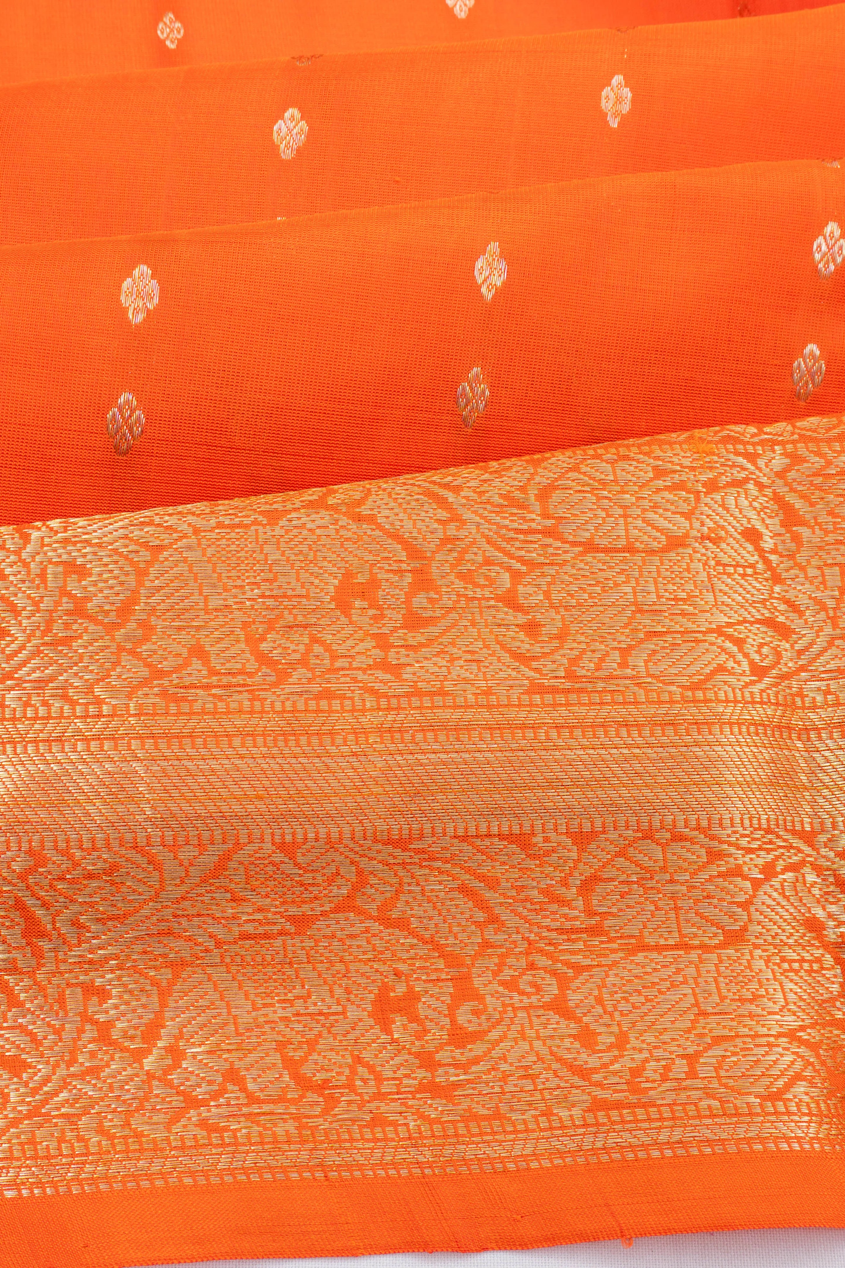 Venkatagiri Silk Brocade Orange Saree