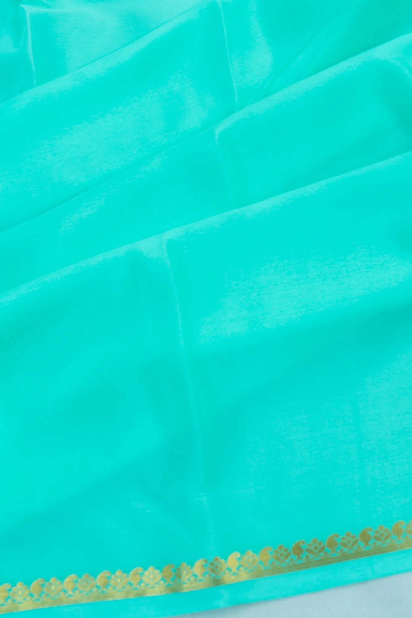 Mysore Silk Plain Sea Green Saree
