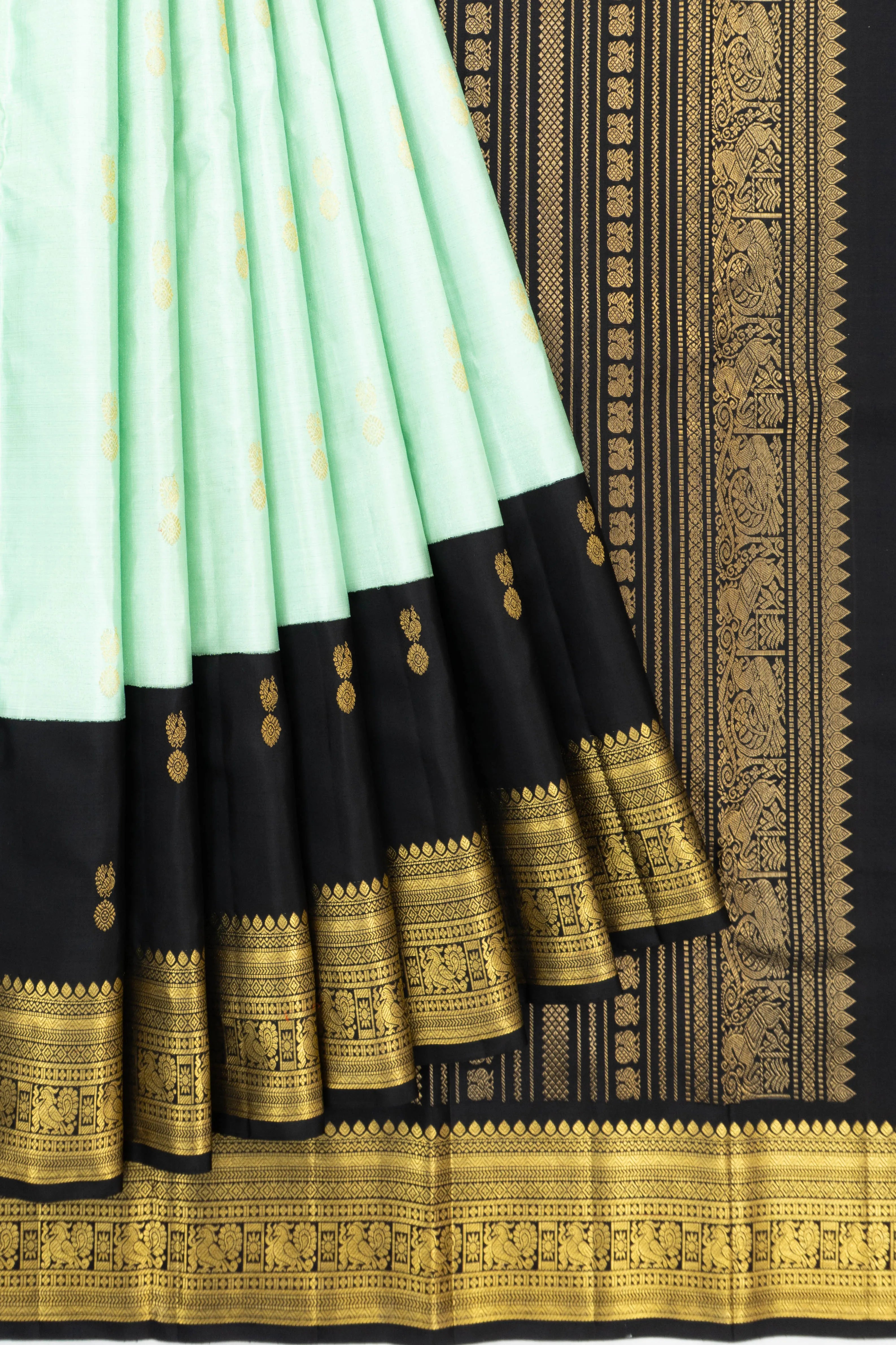 Classic Kanchipuram Silk Butta Sea Green Saree
