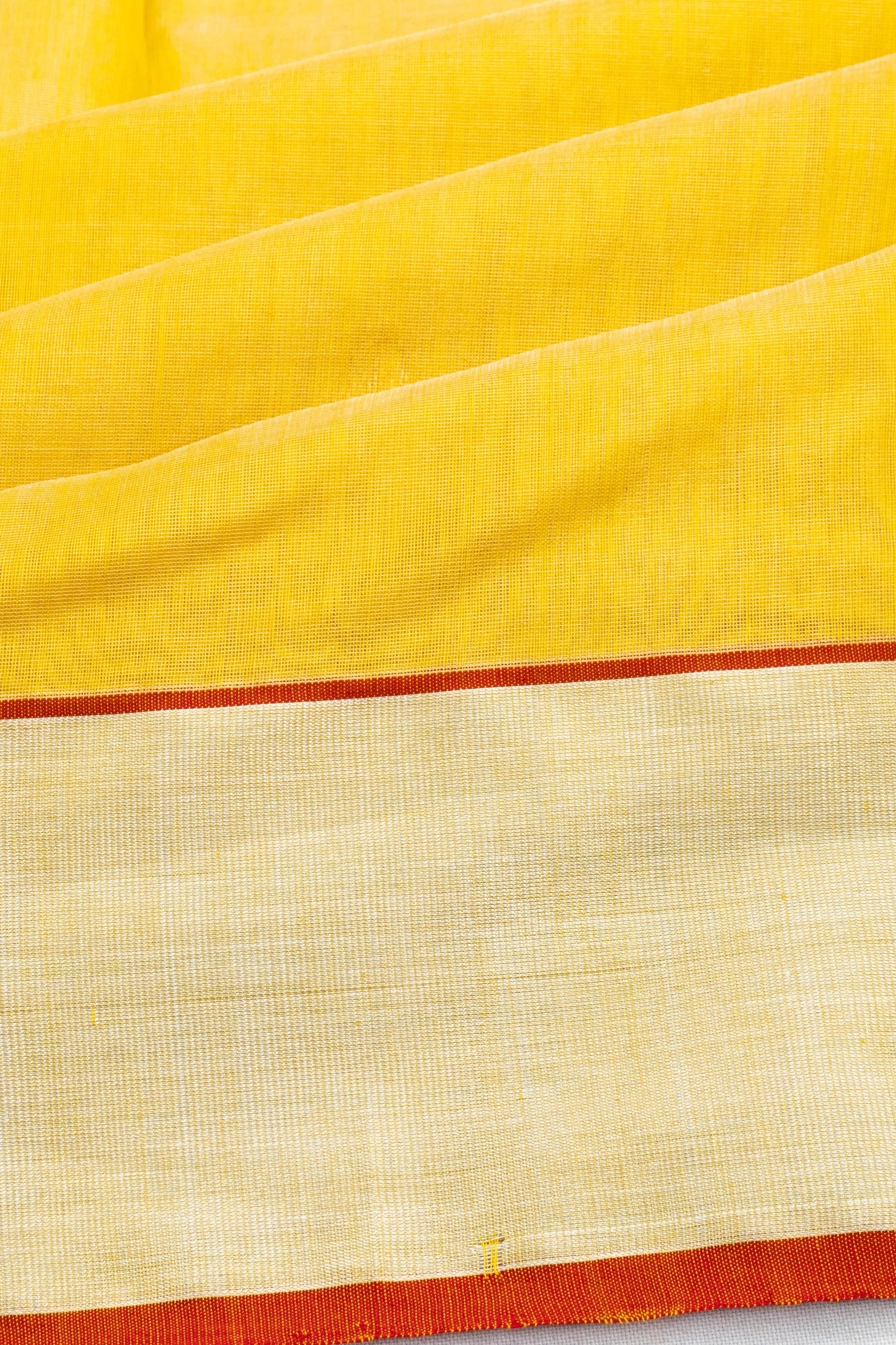 Chanderi Cotton Polka Dot Butta Yellow Saree