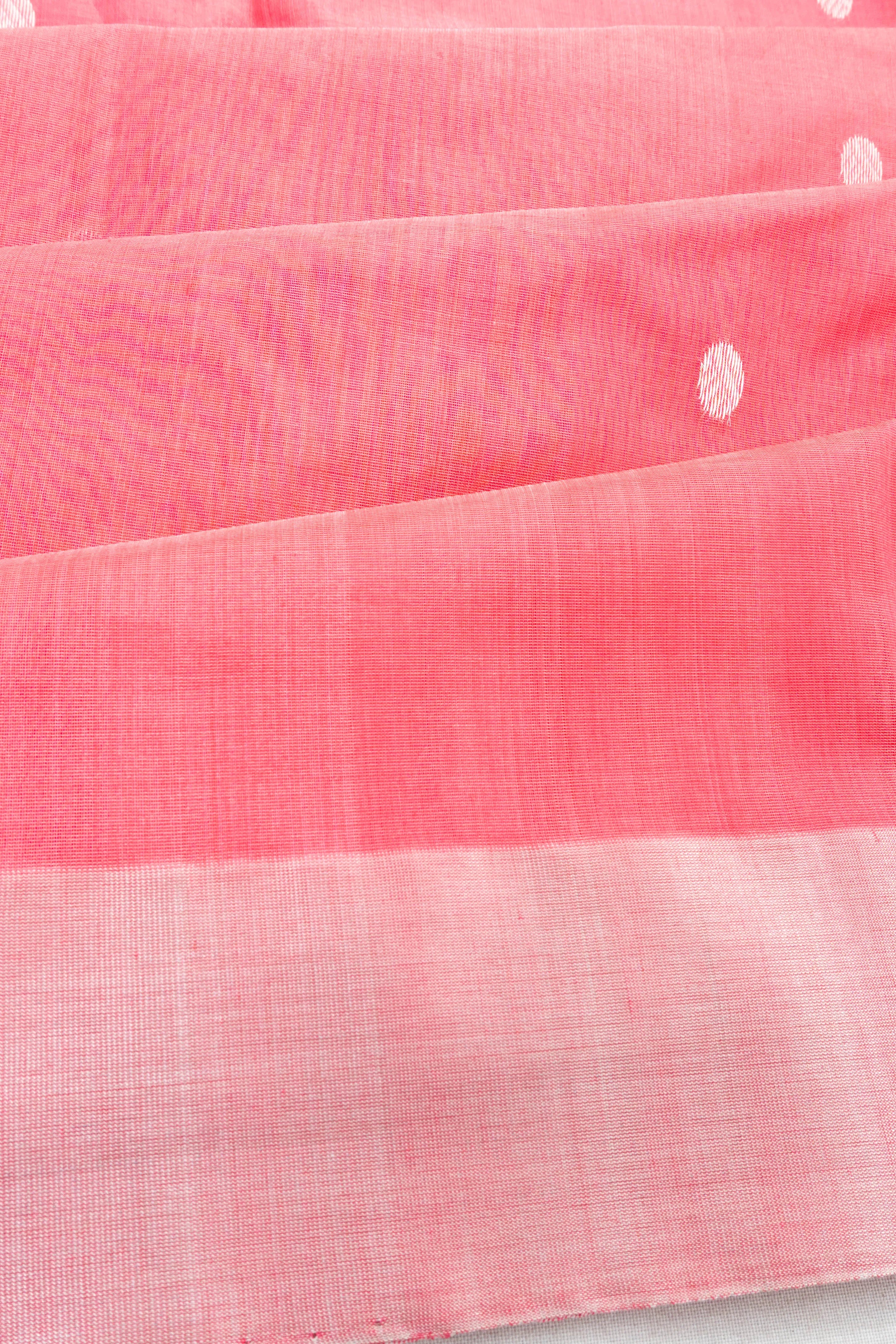 Chanderi Cotton Butta Pink Saree