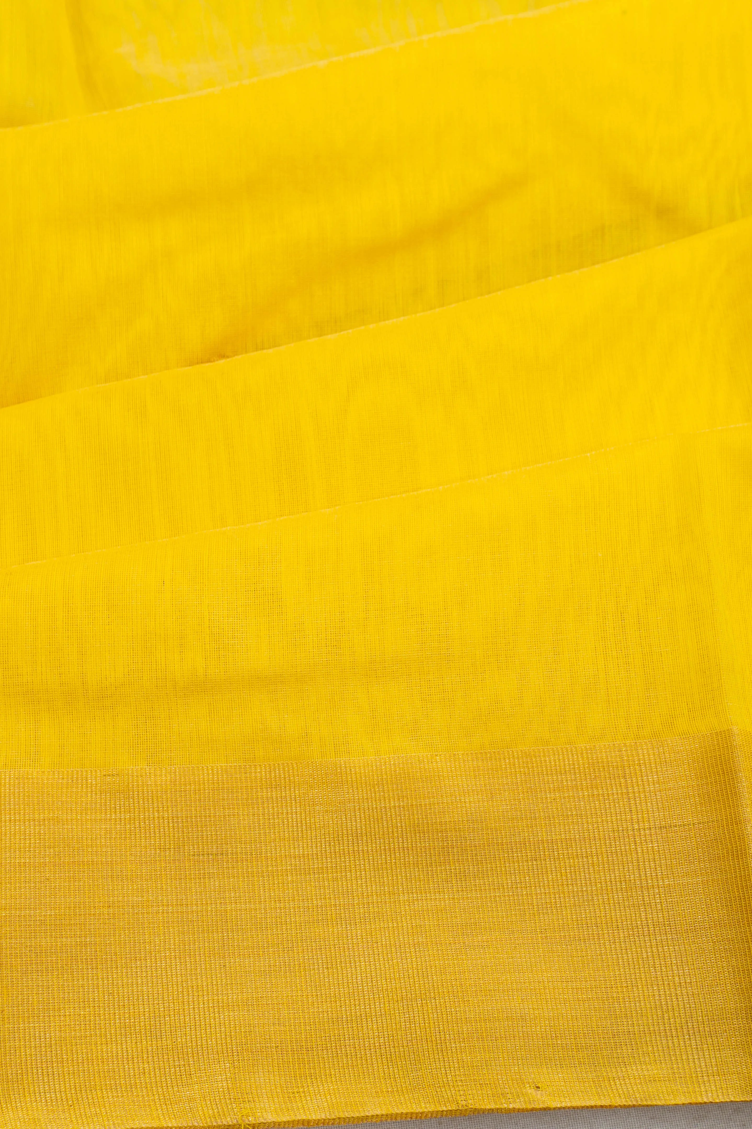 Chanderi Cotton Butta Yellow Saree
