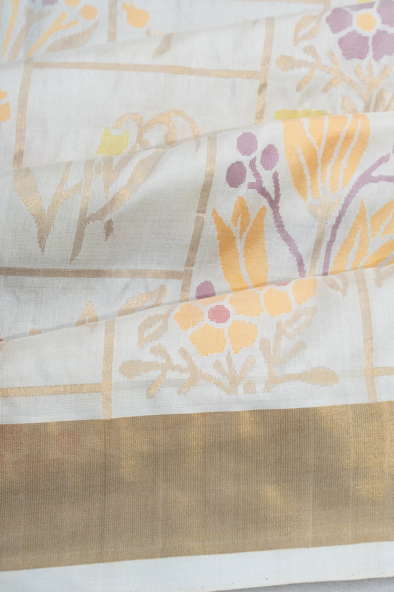 Uppada Silk Jamdani White Saree