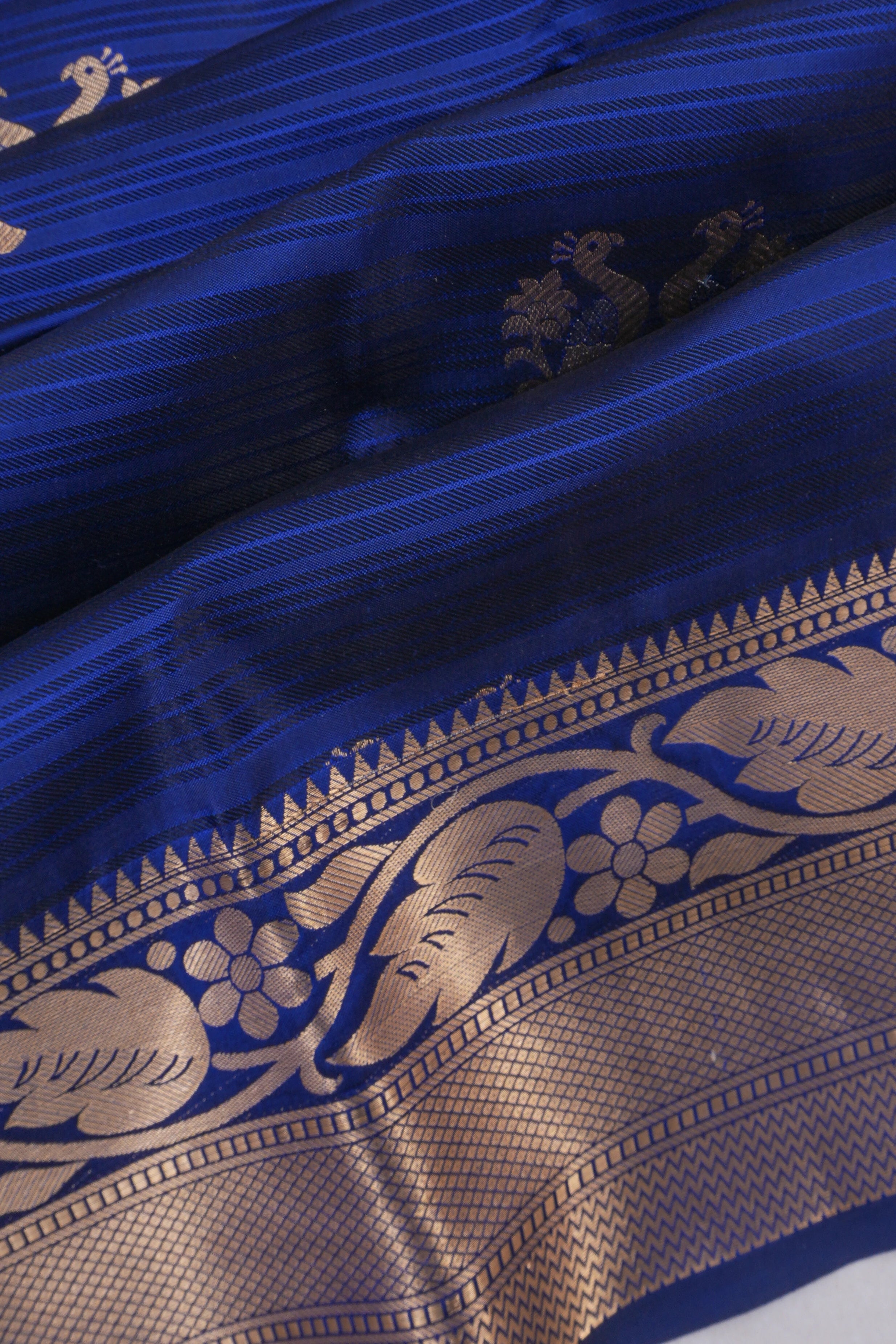 Coimbatore Soft Silk Lines And Butta Dark Blue Saree