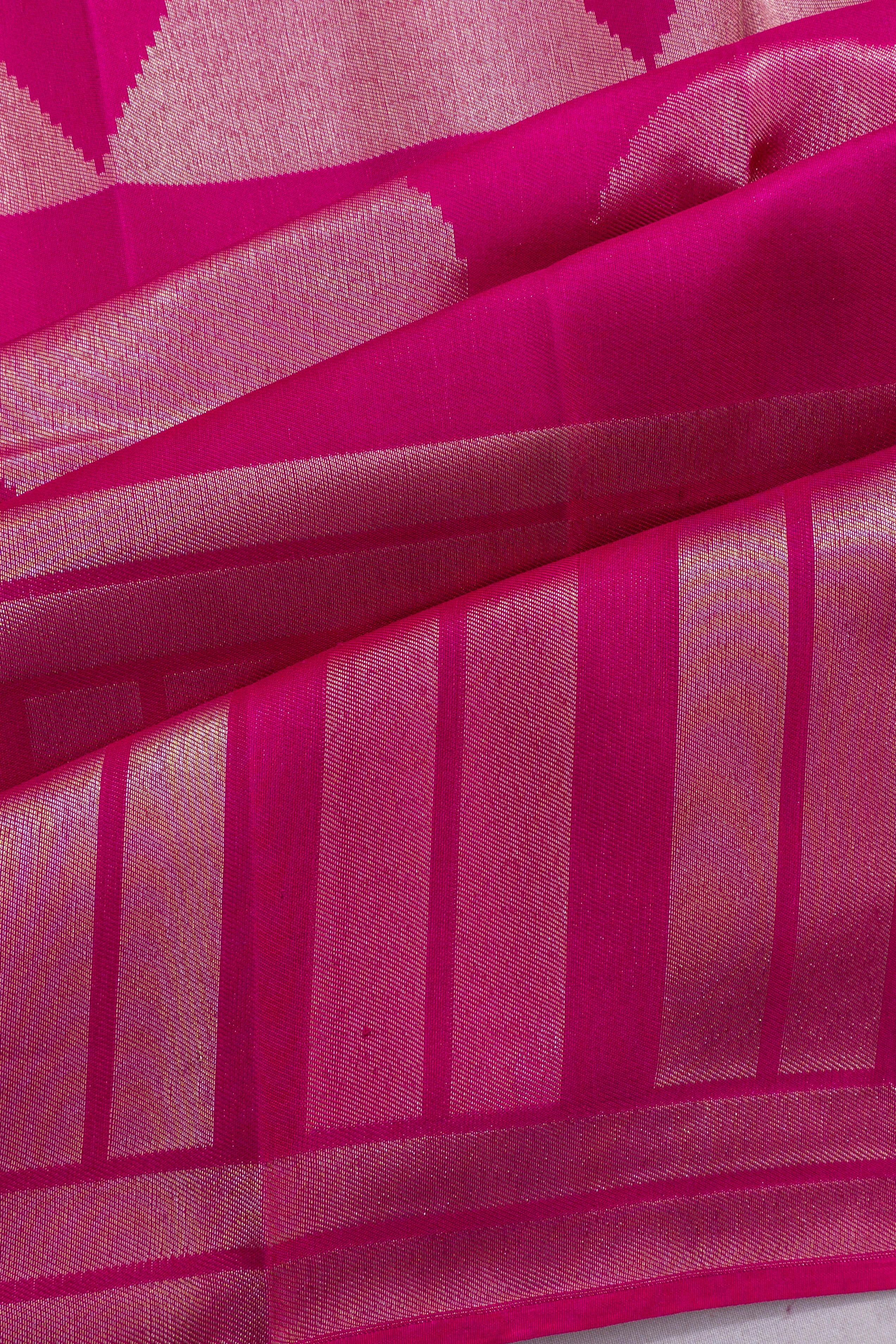 Coimbatore Soft Silk Brocade Rani Pink Saree