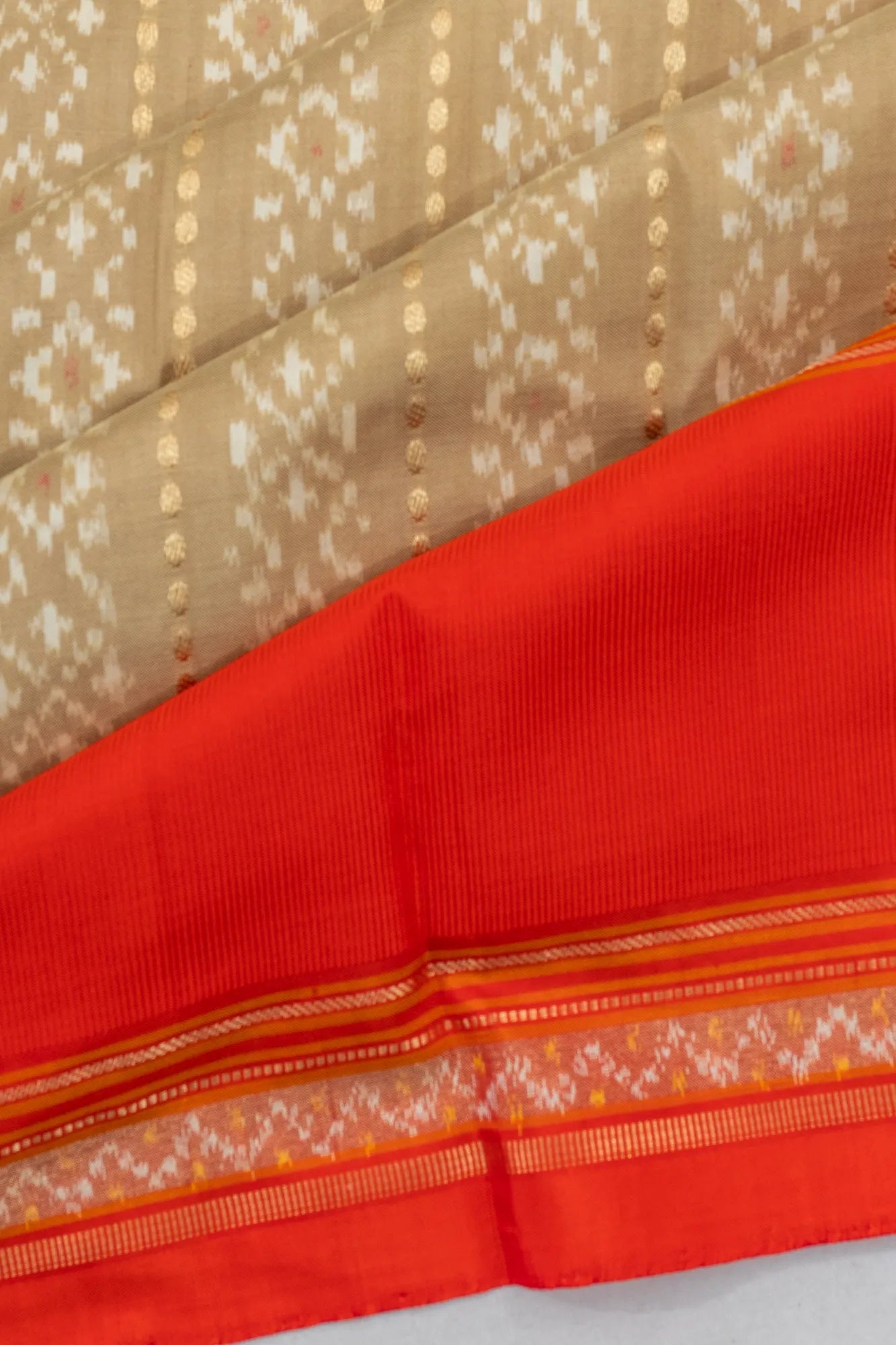 Pochampally Silk Ikat Beige Saree
