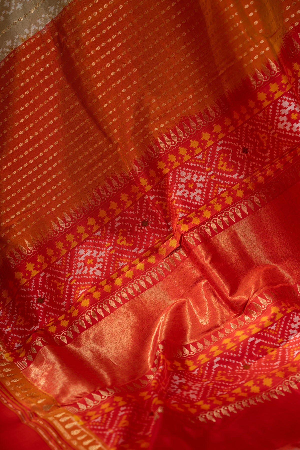 Pochampally Silk Ikat Beige Saree