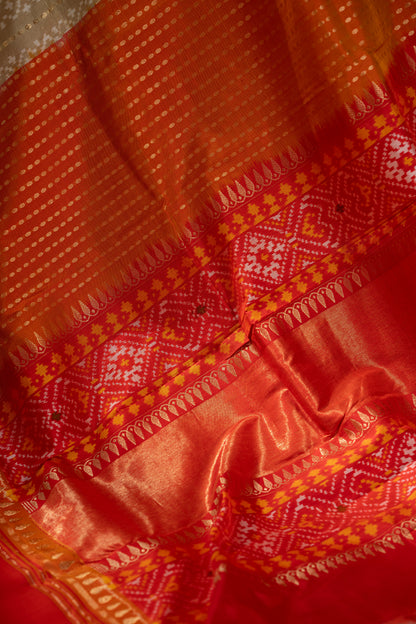 Pochampally Silk Ikat Beige Saree