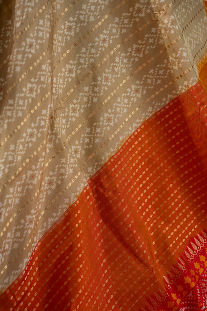 Pochampally Silk Ikat Beige Saree