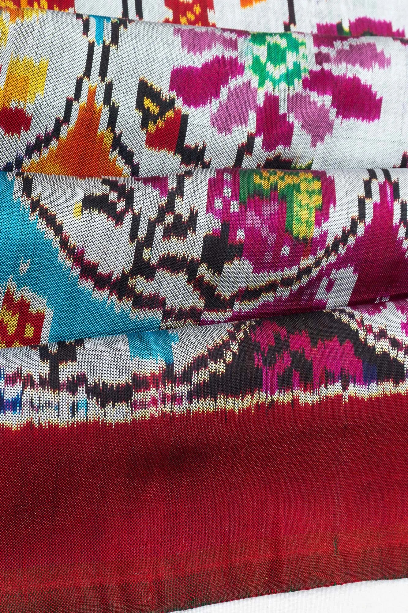 Pochampally Silk Ikat White Saree