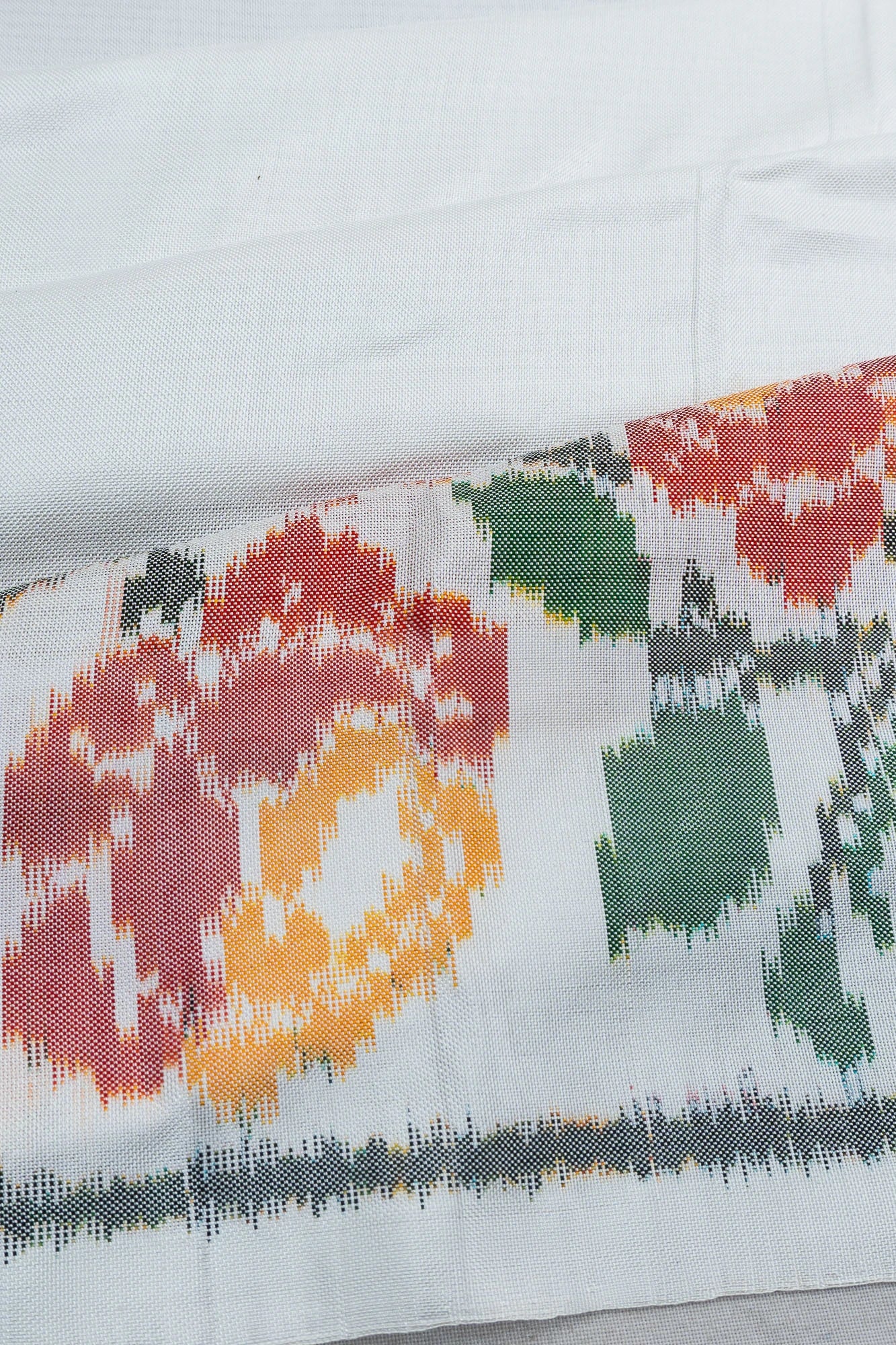 Pochampally Silk Ikat White Saree