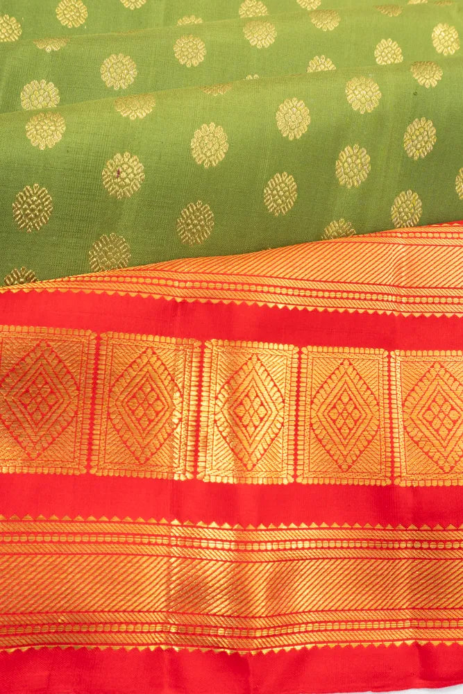 Kanchipuram Silk Brocade Green Saree