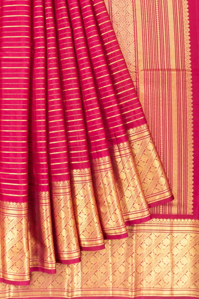 Kanchipuram Silk Lines Pink Saree