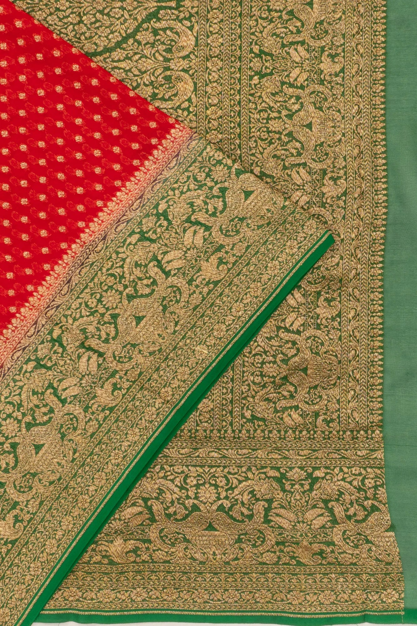 Banarasi Georgette Brocade Red Saree