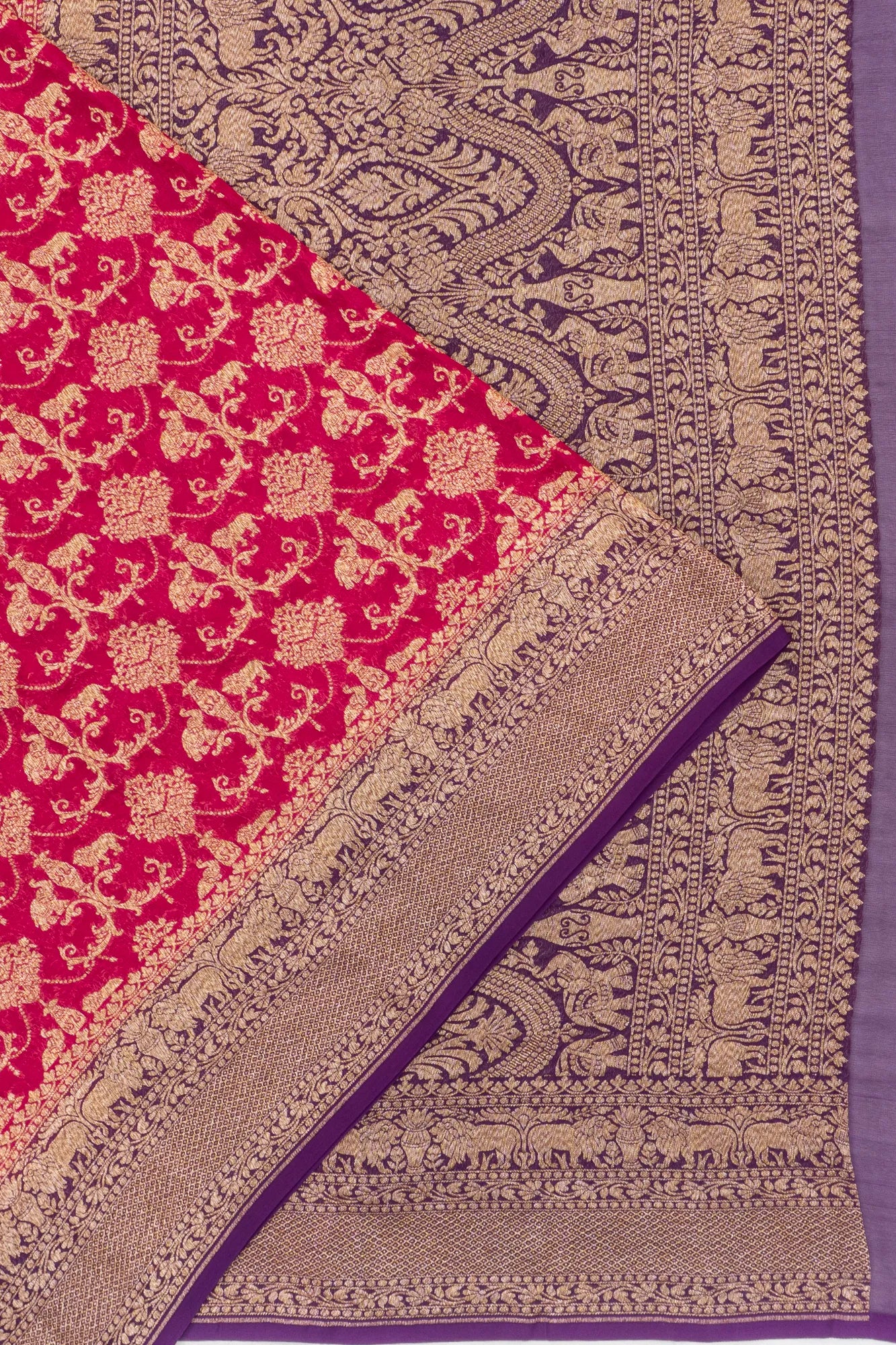 Banarasi Georgette Brocade Pink Saree