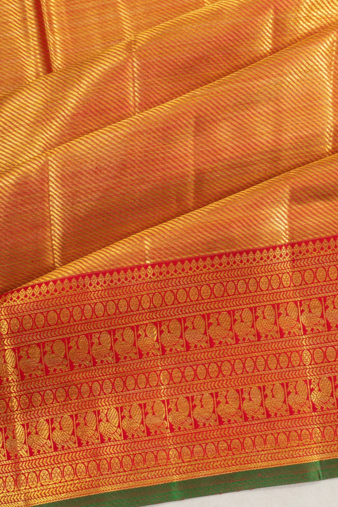 Kanchipuram Silk Tissue Brocade Red Saree
