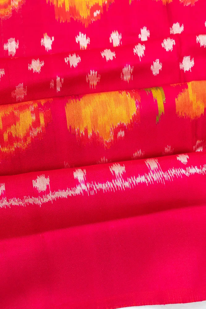 Pochampally Silk Ikat Pink Saree