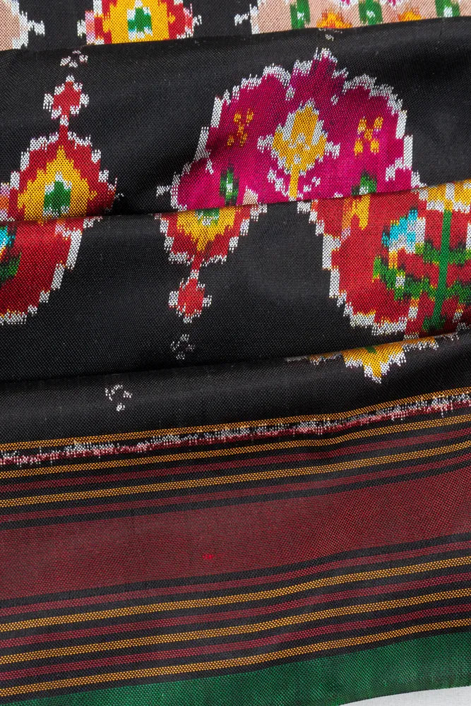 Pochampally Silk Ikat Black Saree
