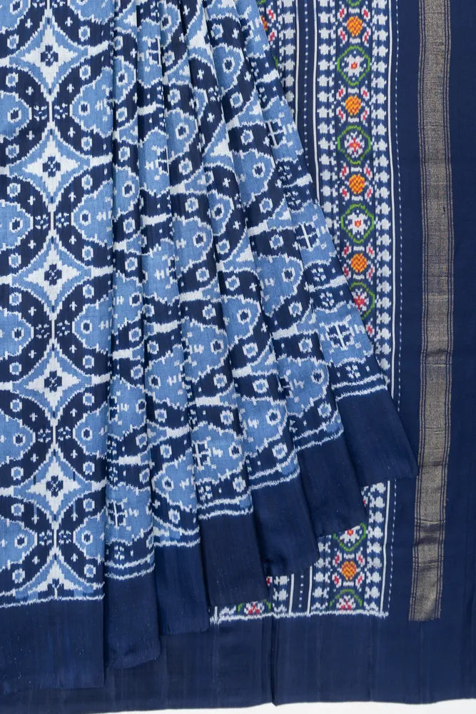 Pochampally Silk Ikat Blue Saree
