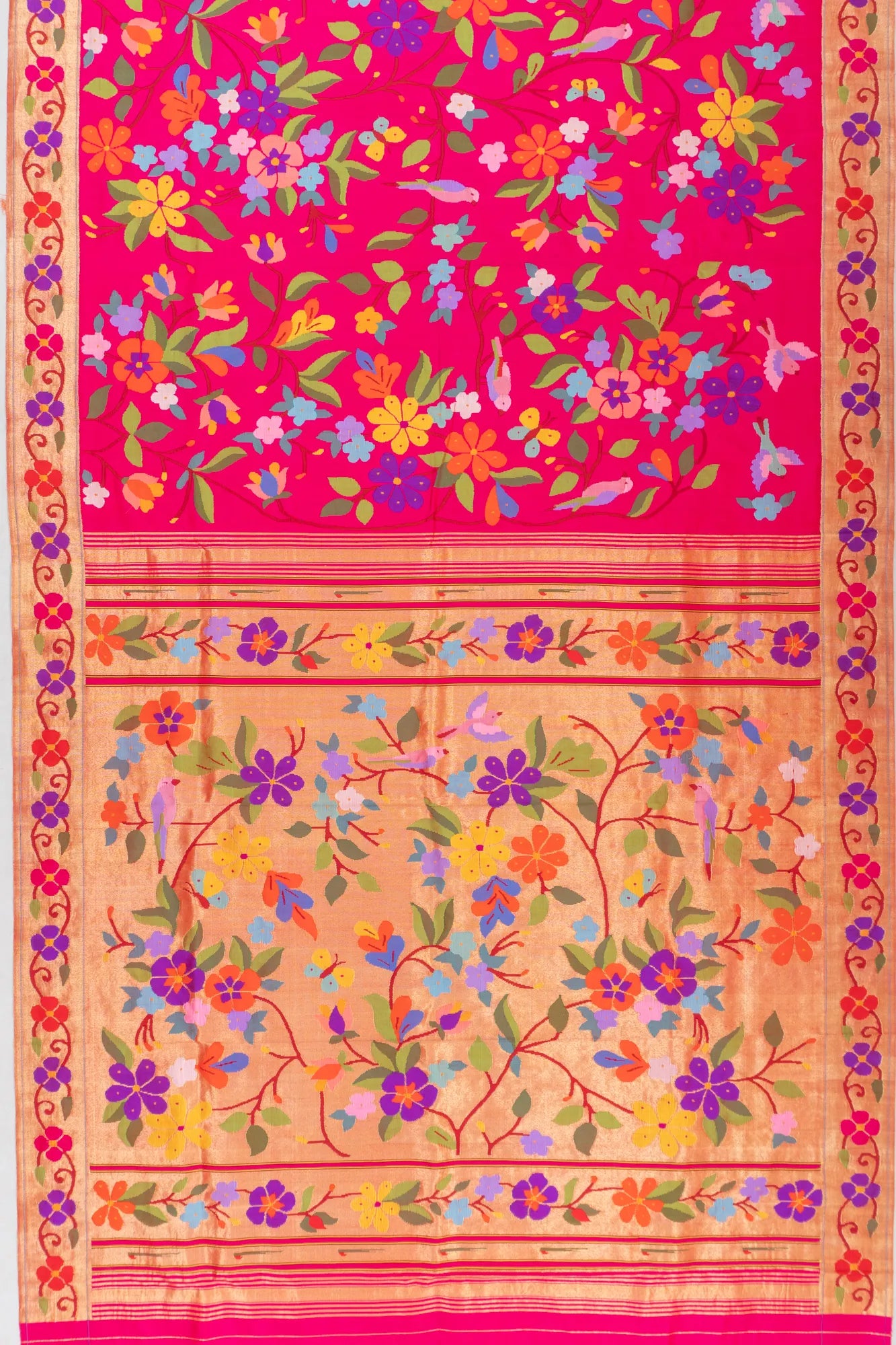 Paithani Silk All Over Jaal Pink Saree